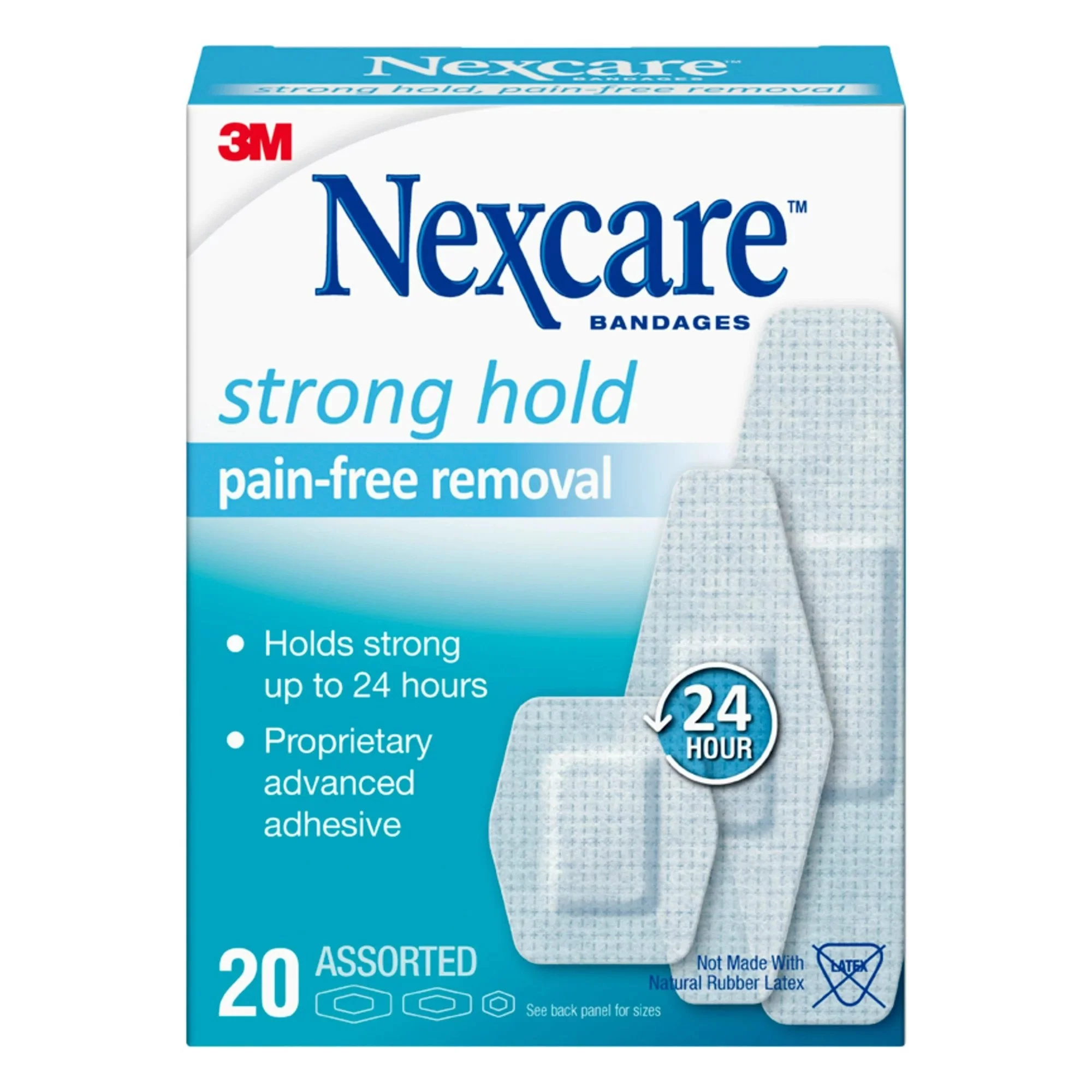 3M Company Nexcare Sensitive Skin White Adhesive Strip, Assorted Sizes (480/BX)