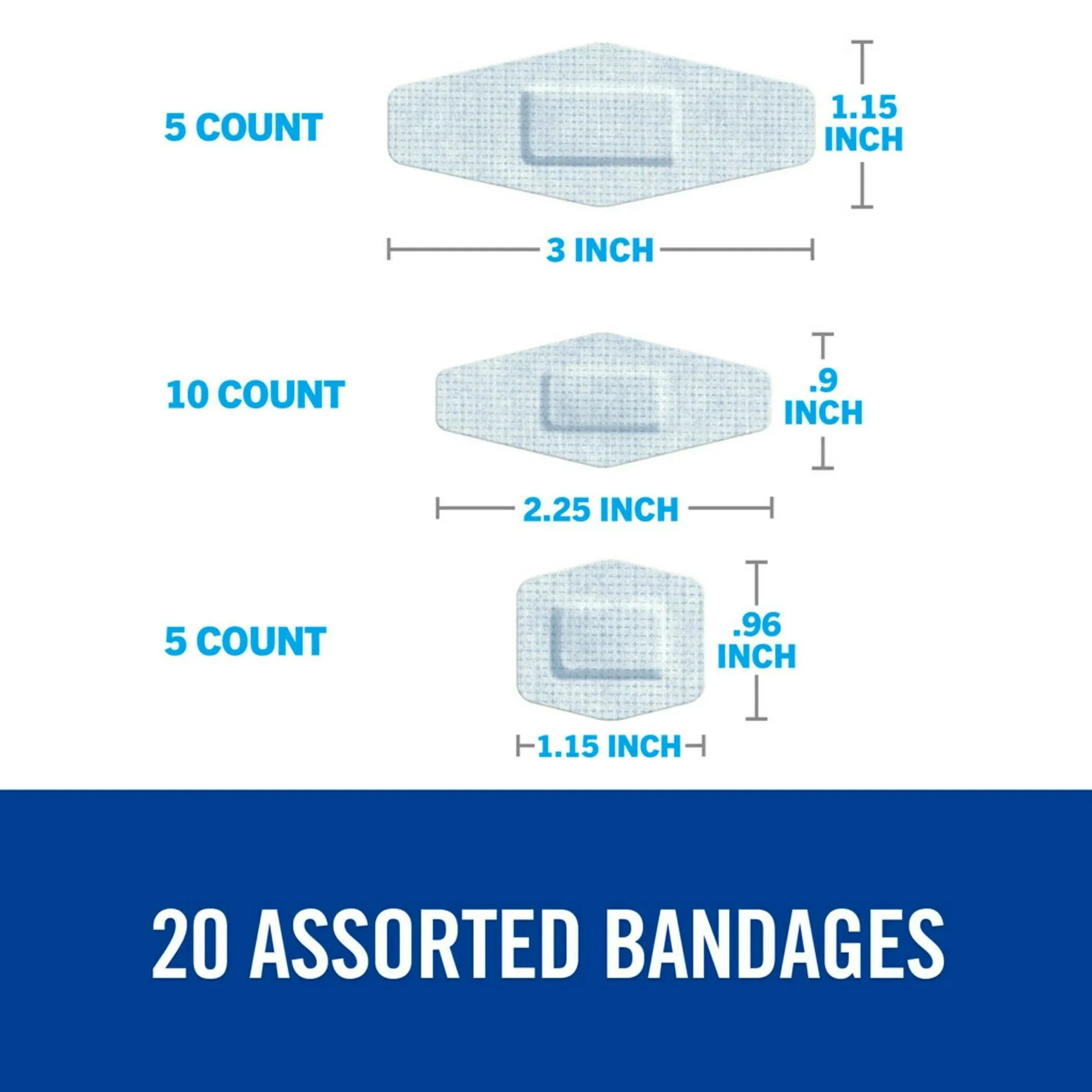 3M Company Nexcare Sensitive Skin White Adhesive Strip, Assorted Sizes (480/BX) - Image 4