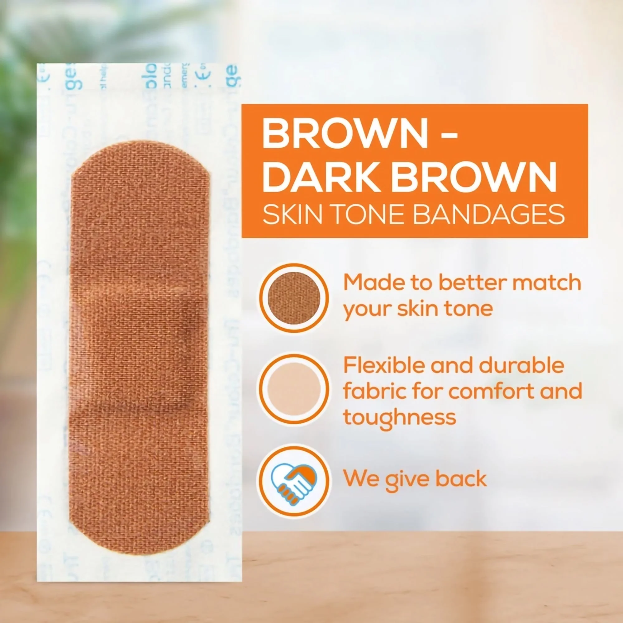 Tru-Colour Products LLC Tru-Colour Skin Tone Shade Fabric Bandage Adhesive Strips – Brown, 1 x 3 Inch (12/CS) - Image 3