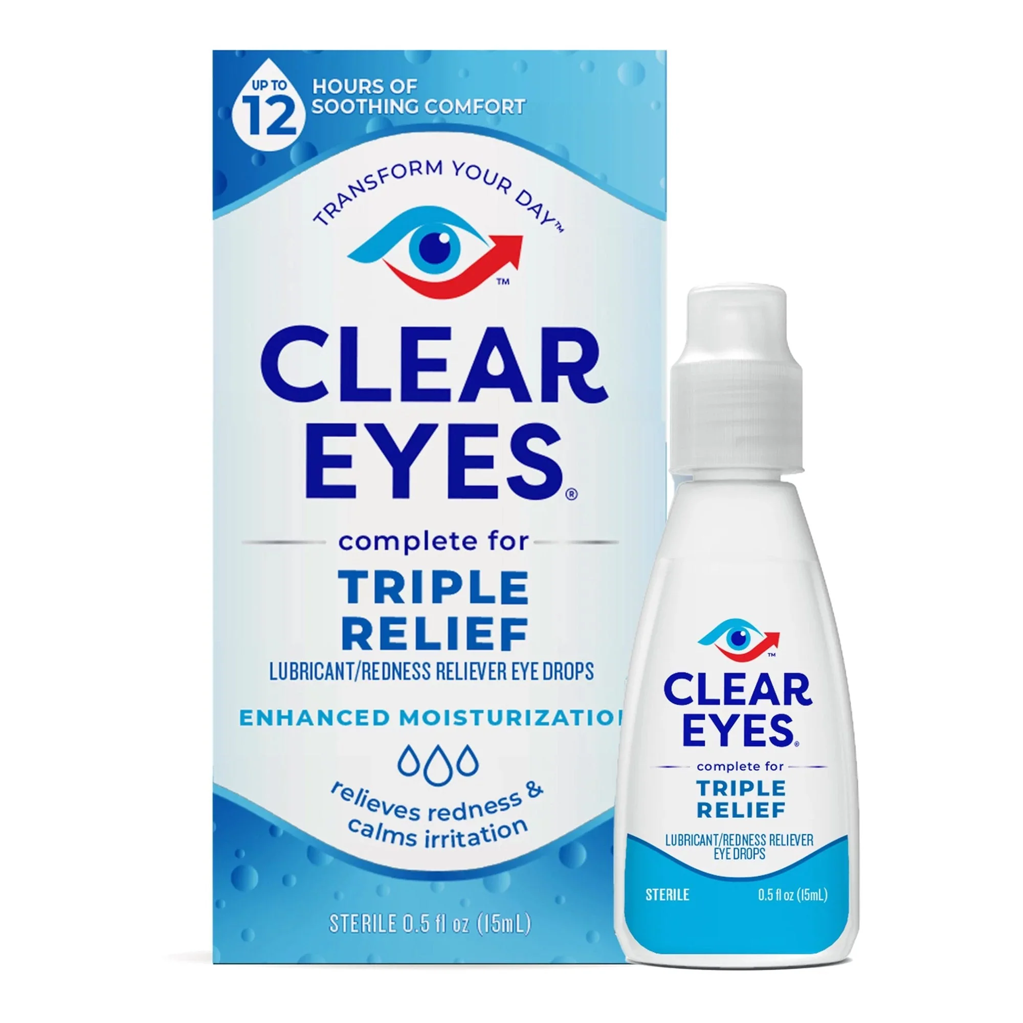Prestige Medical Clear Eyes Triple Action Lubricant Redness Reliever Eye Drops