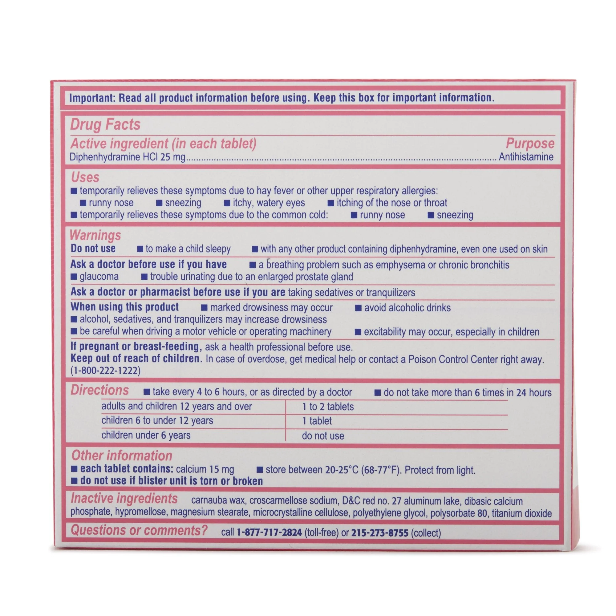 J & J Sales Benadryl Diphenhydramine Allergy Relief (24/CT) - Image 4