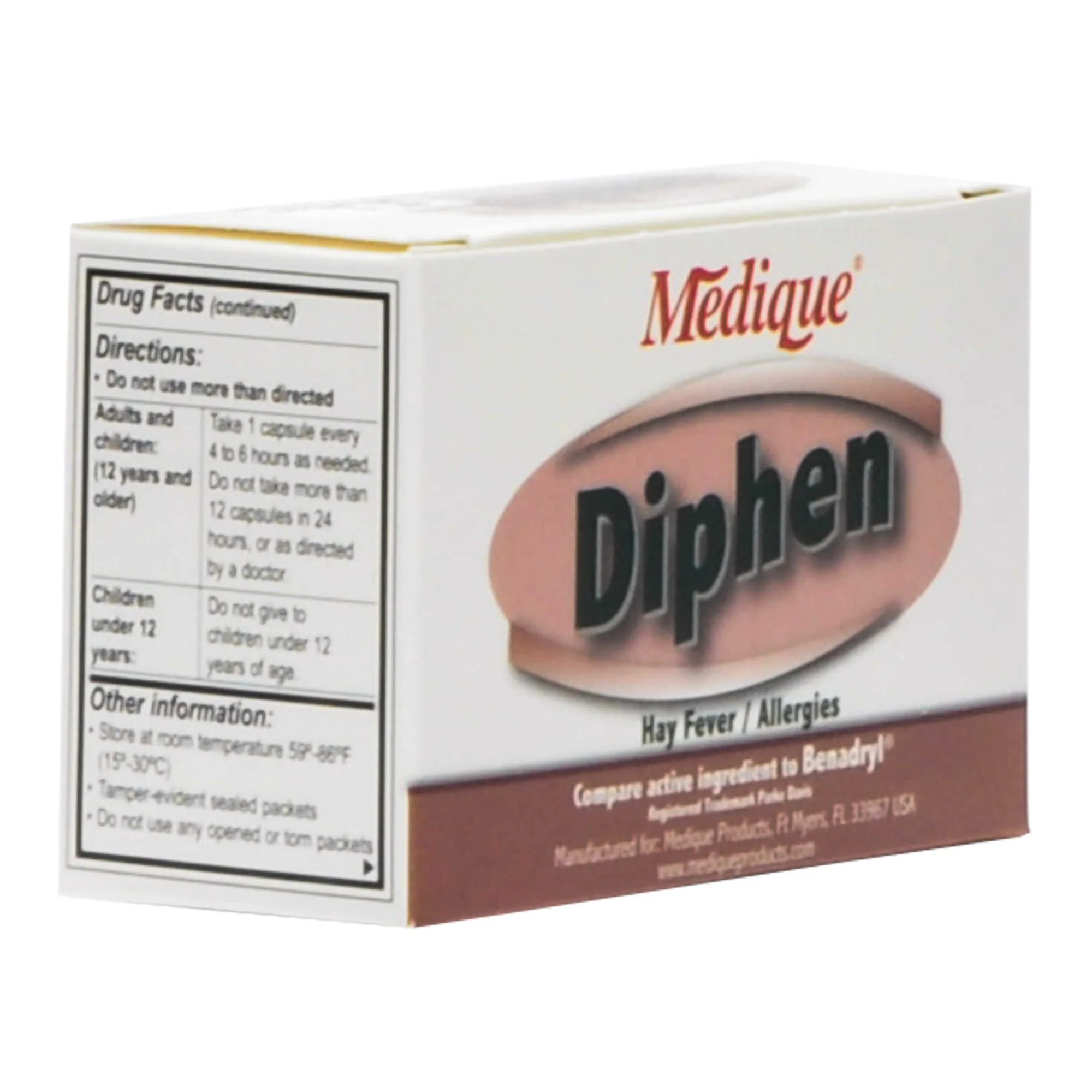 Medique Products Diphen Diphenhydramine Allergy Relief (25/CS)