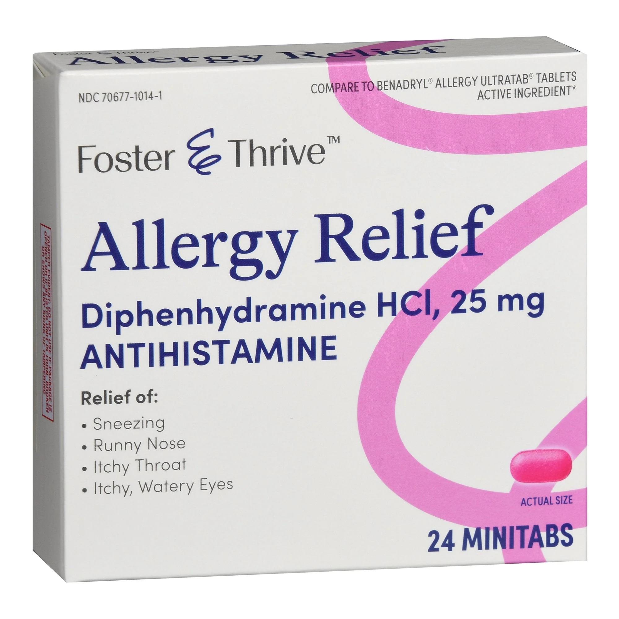 McKesson Brand Foster & Thrive Allergy Relief Diphenhydramine HCl 25 mg Minitabs (24/BX) - Image 3