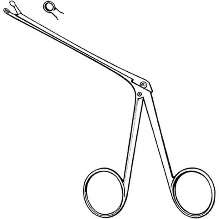 Alligator Forceps Merit 5-1/2 Inch Length Floor / Office Grade Pakistani Stainless Steel NonSterile NonLocking Finger Ring Handle Straight Very Delicate, Oval Cups