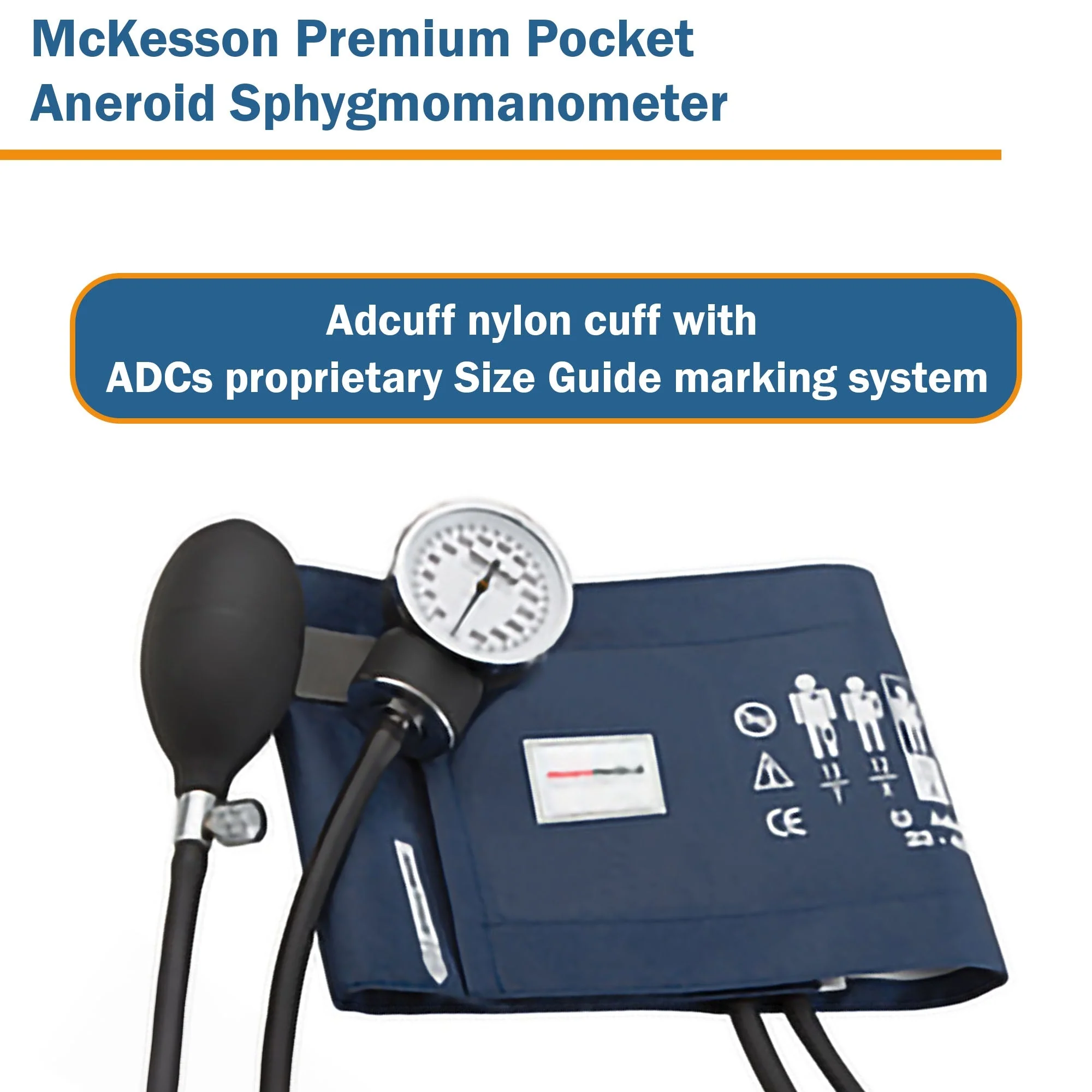 McKesson Brand McKesson Premium Pocket Aneroid Sphygmomanometer, Dark Blue (12/CS) - Image 2