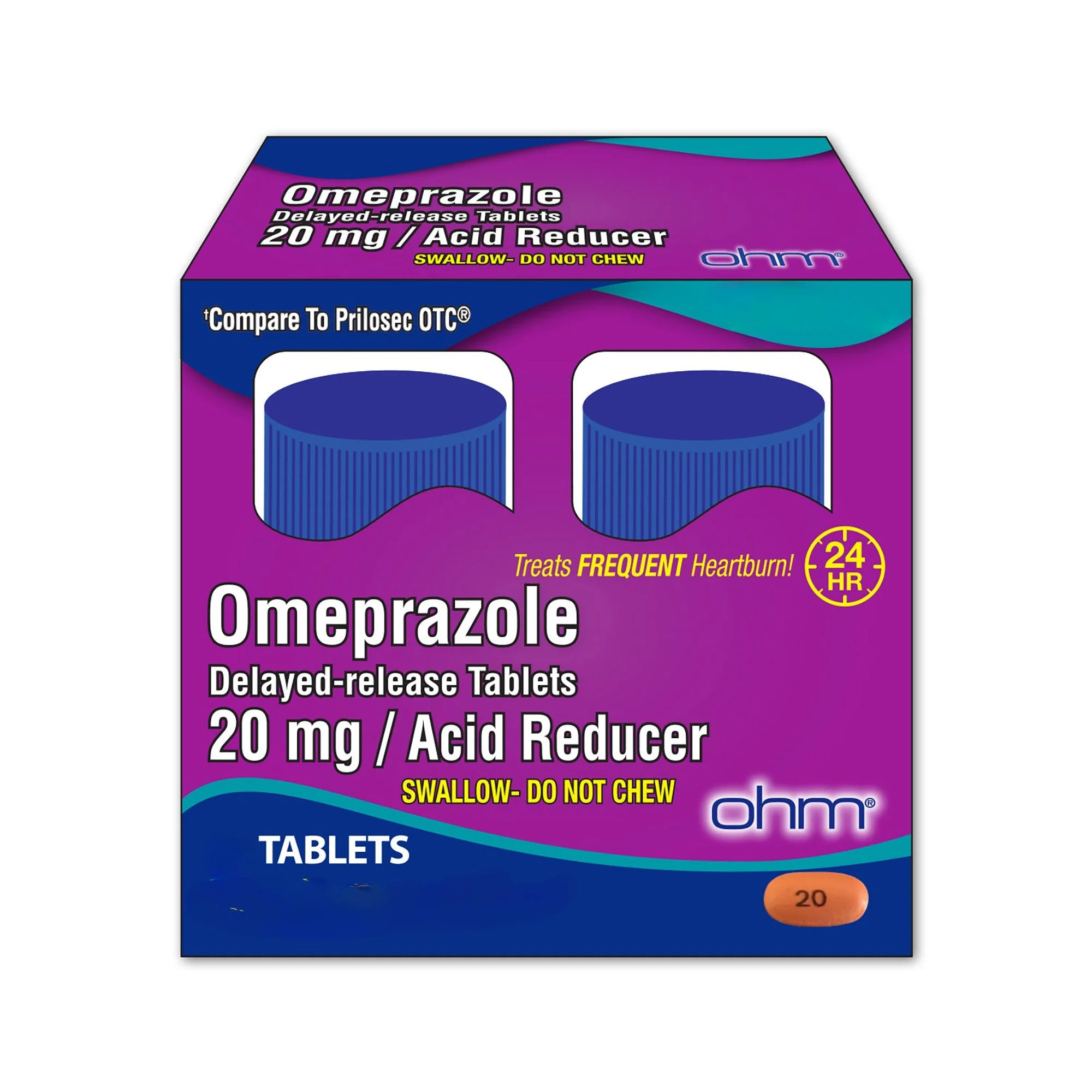 Ohm Labs ohm 20 mg Omeprazole Acid Reducer Delayed-released Tablets