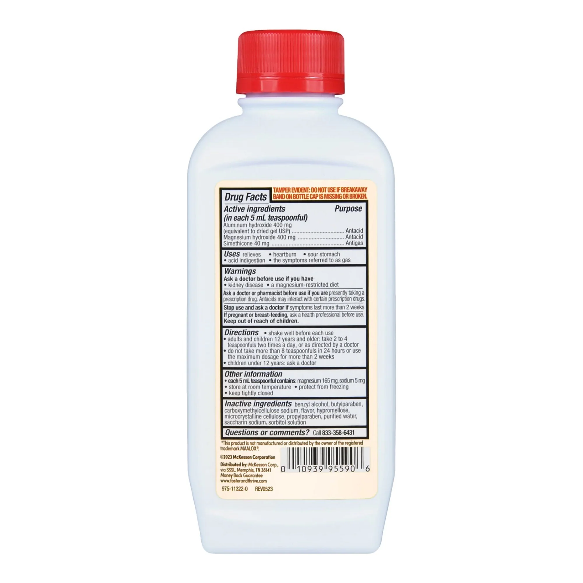 McKesson Brand Foster & Thrive Max Strength Antacid & Antigas Alumina, Magnesia & Simethicone - Image 2