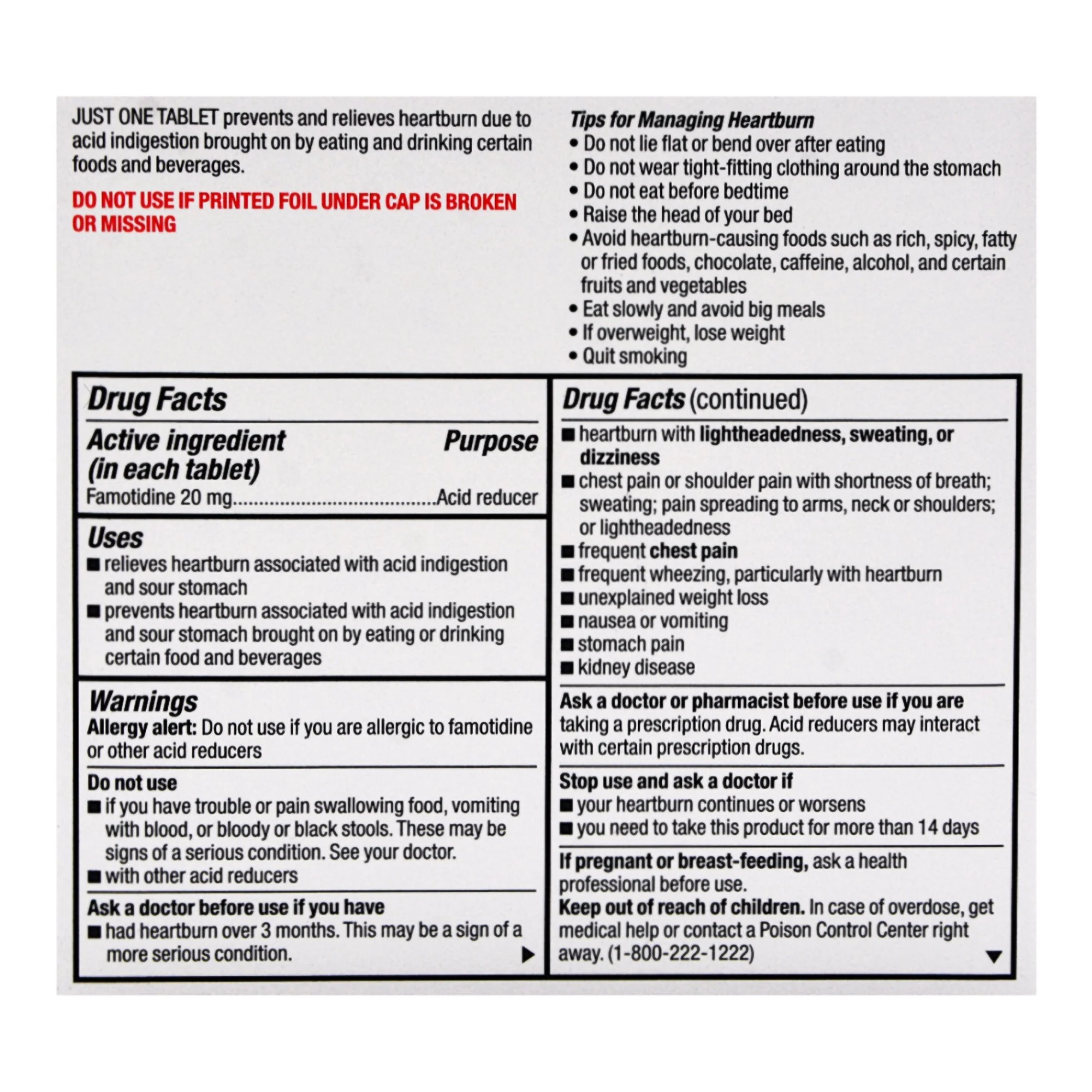 Major Pharmaceuticals Major Famotidine Antacid, Maximum Strength - Image 3