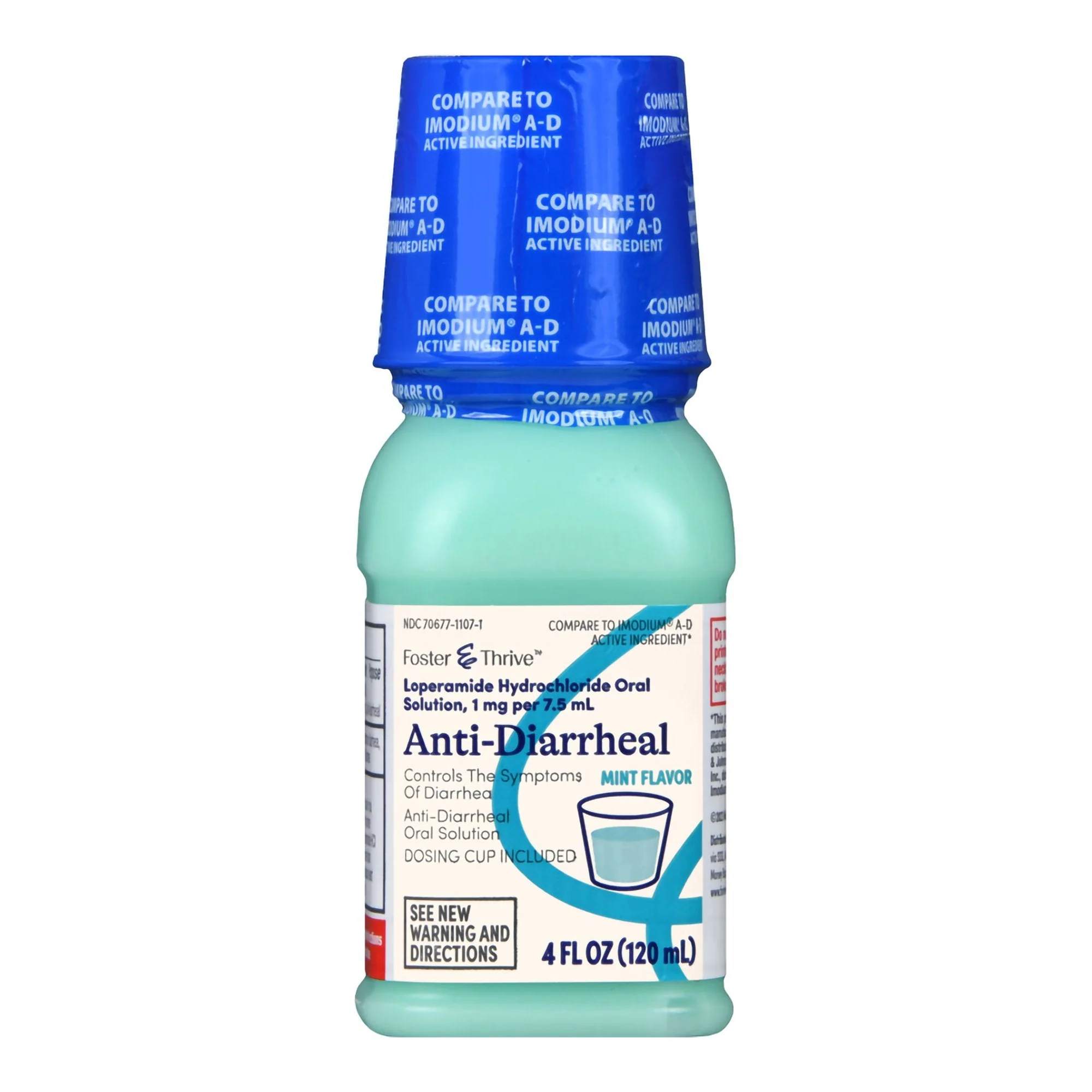 McKesson Brand Foster & Thrive Anti-Diarrheal 1 mg per 7.5 mL Loperamide Oral Solution, Mint
