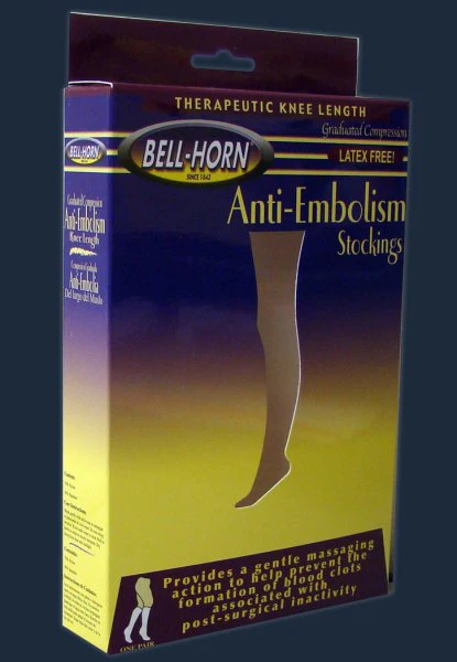 DJO Bell-Horn Knee Length Anti-Embolism Stockings, Medium, Beige
