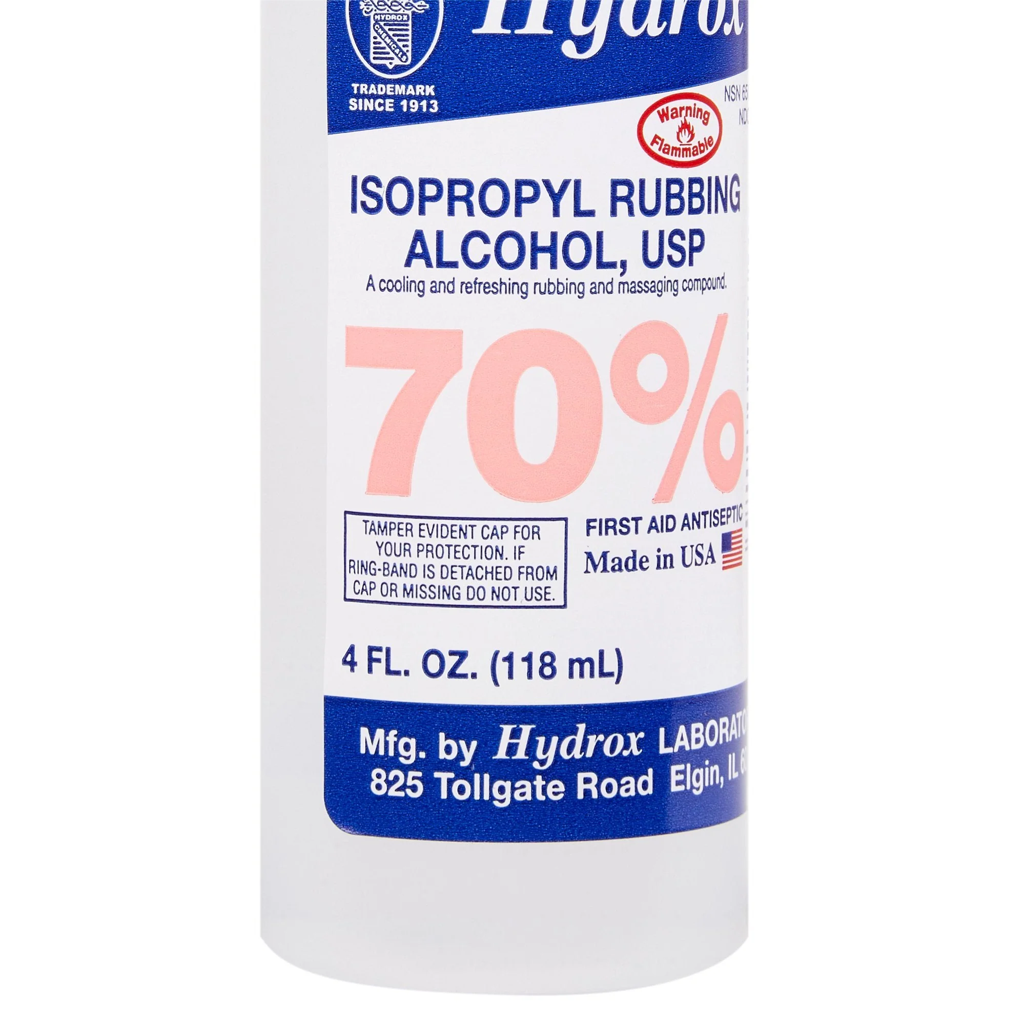 McKesson Brand Hydrox Isopropyl Alcohol, 4-ounce Bottle (60/CS) - Image 2