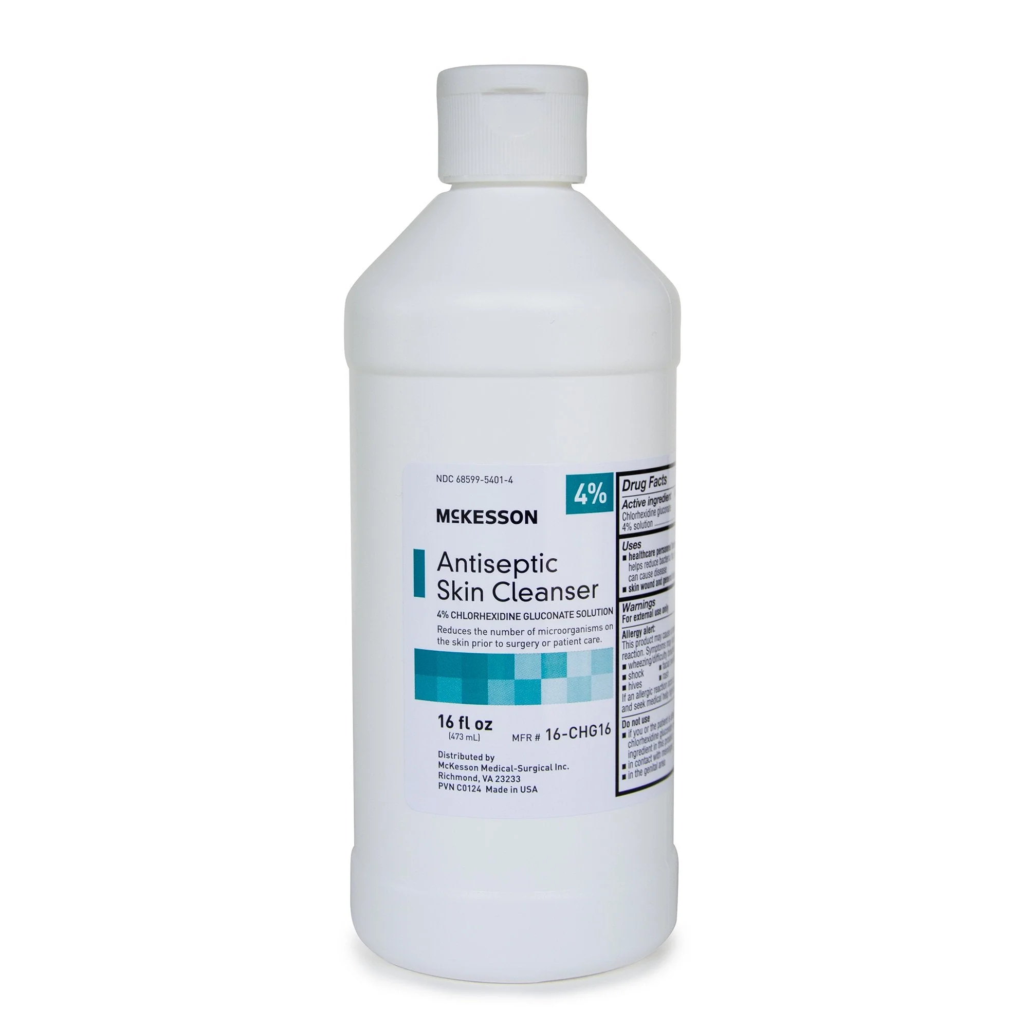 Antiseptic Skin Cleanser McKesson 16 oz. Flip-Top Bottle 4% Strength CHG (Chlorhexidine Gluconate) / Isopropyl Alcohol NonSterile
