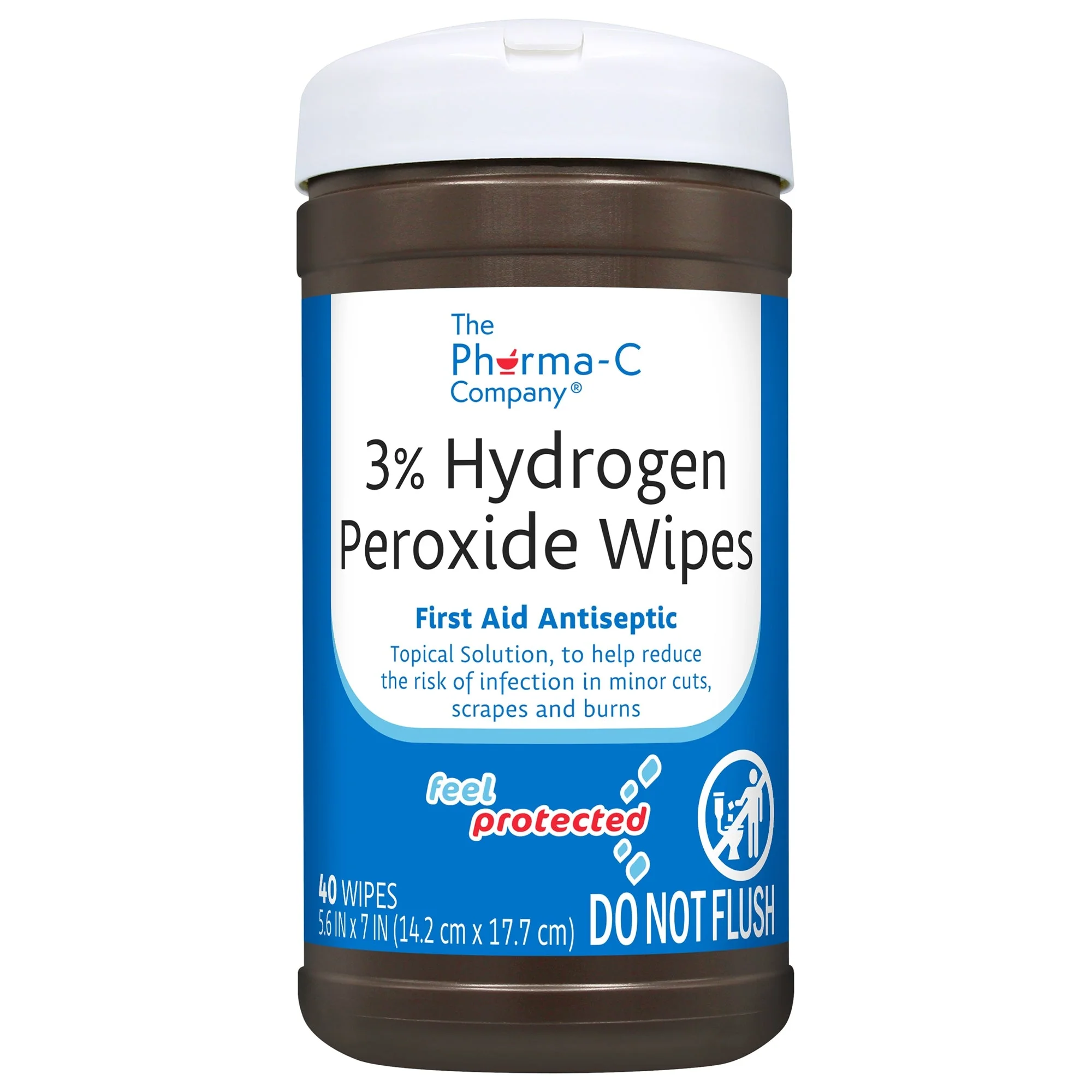 Kleen Test Products Corp Pharma-C-Wipes Hydrogen Peroxide Antiseptic (6/CS)