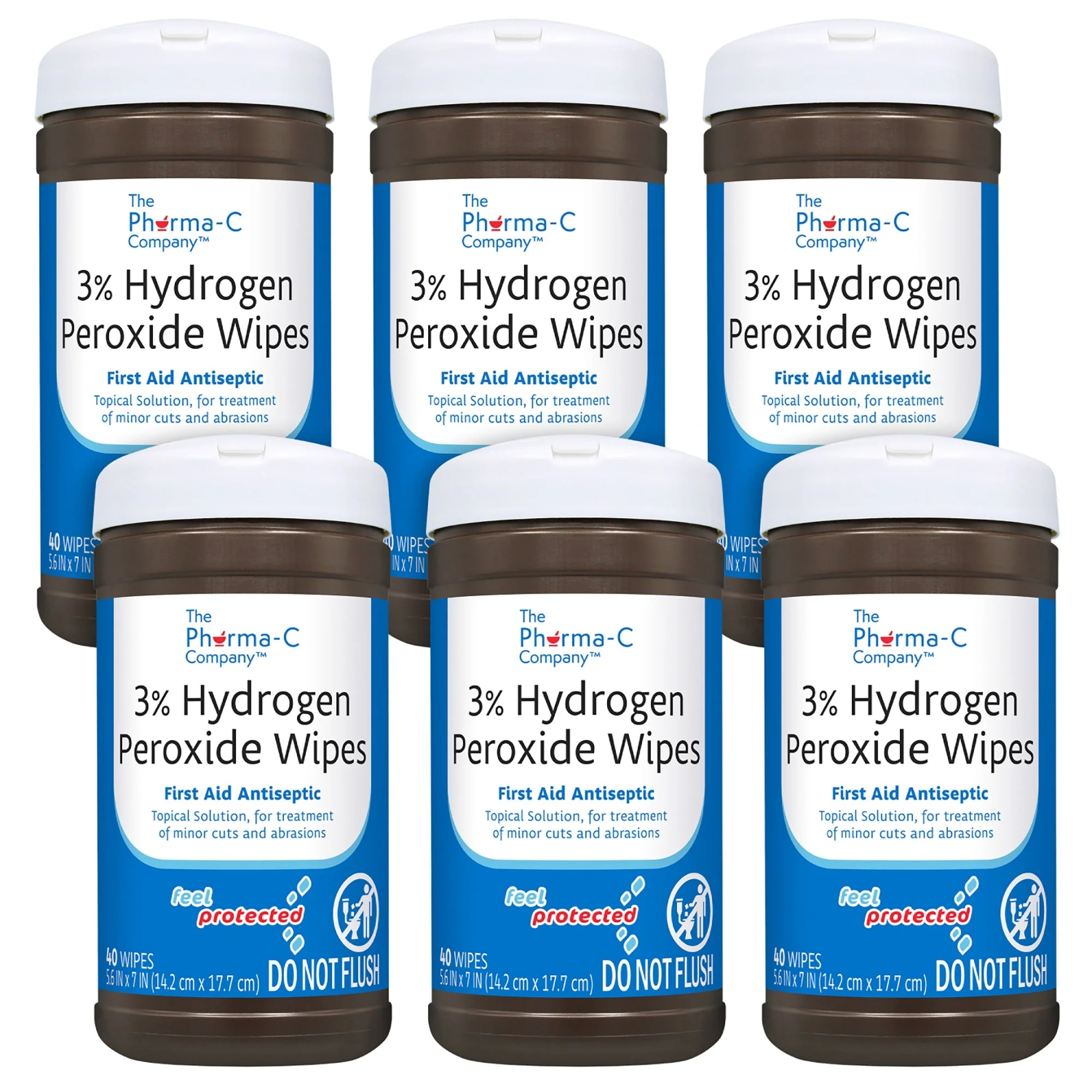 Kleen Test Products Corp Pharma-C-Wipes Hydrogen Peroxide Antiseptic (6/CS) - Image 2