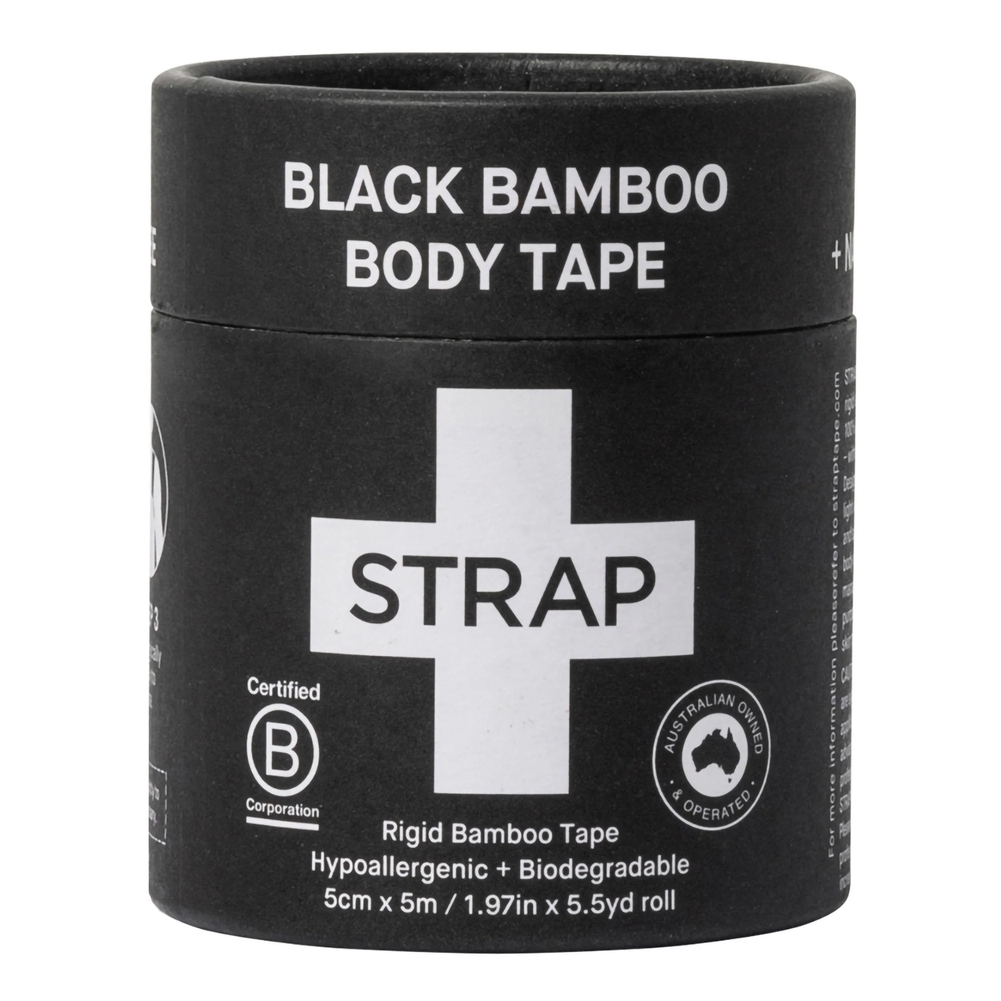 Nutricare USA LLC Strap Bamboo Fiber Athletic Tape, 1.97 Inch x 5-1/2 Yard, Black (24/CS)