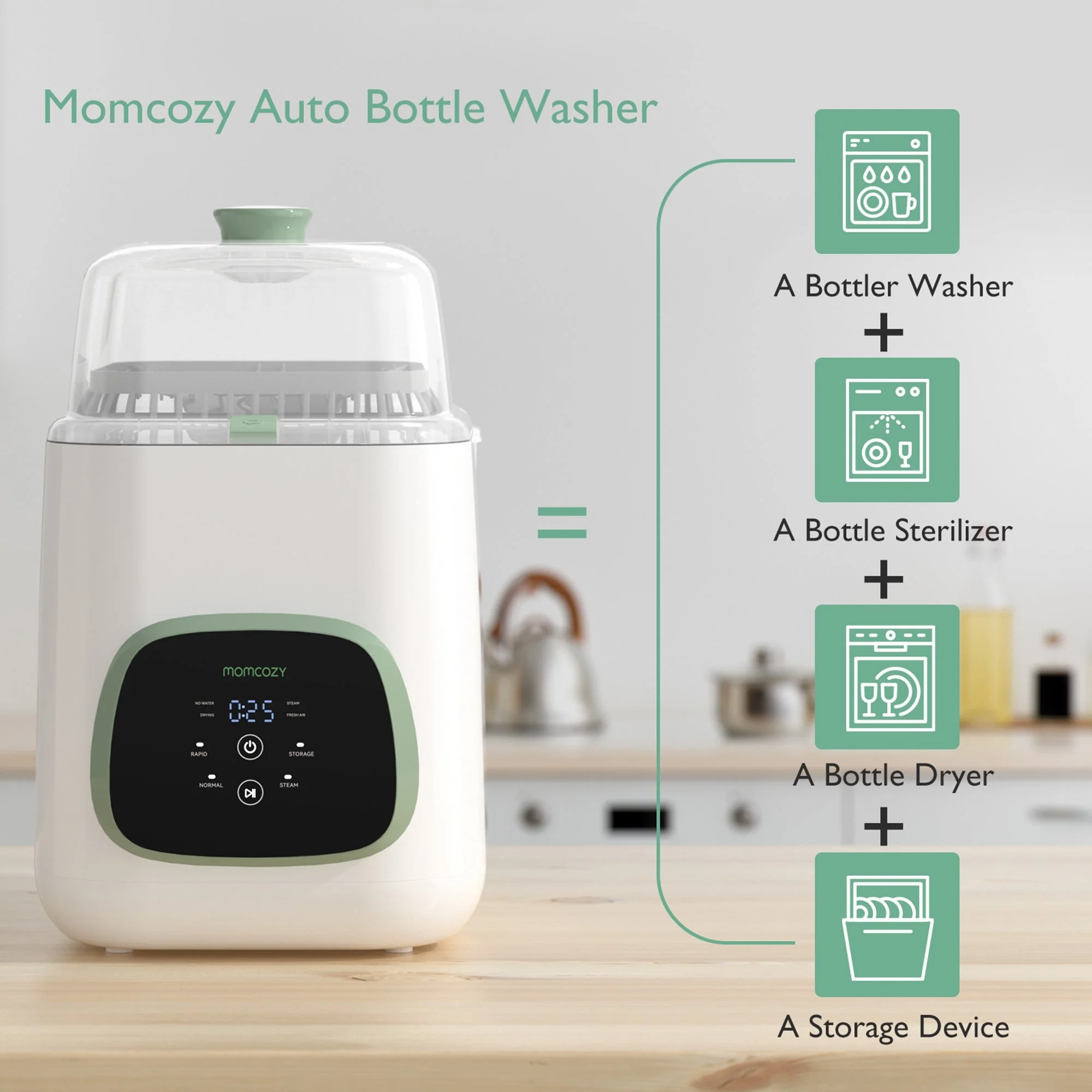 Root Technology Ltd Baby Bottle Washer and Sterilizer Momcozy CleanPal Pro For Baby Bottles - Image 7
