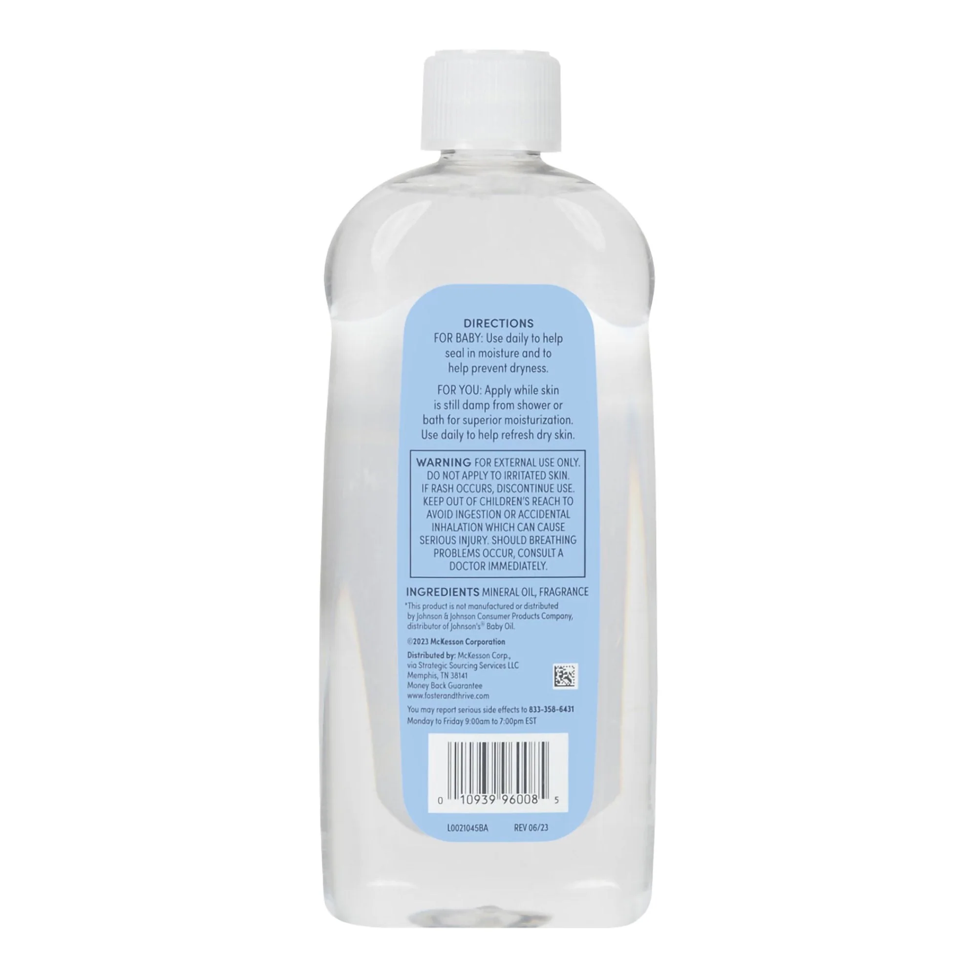 McKesson Brand Foster & Thrive Baby Oil, 20-ounce Bottle - Image 2