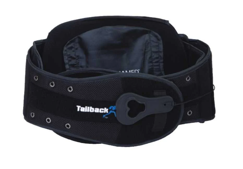 Manamed Back Brace Tailback 42 One Size Fits Most Hook and Loop with Single Pulley System Closure 25 to 56 Inch Waist Circumference Adult