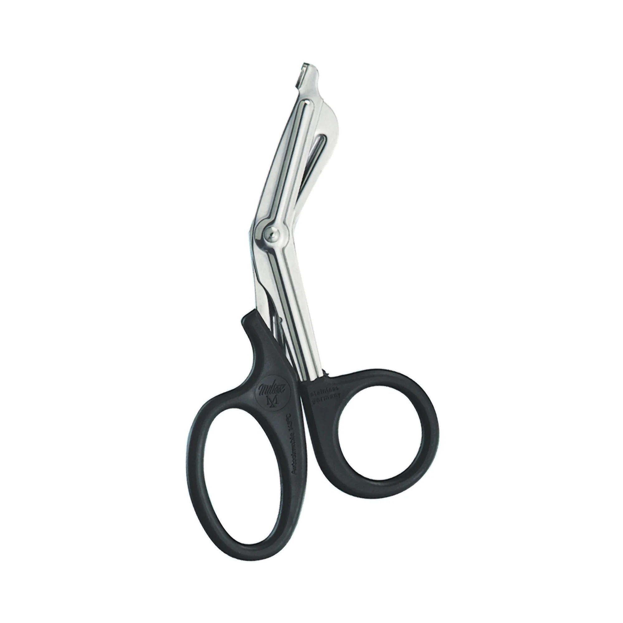 Bandage Scissors Miltex Universal 7-1/2 Inch Length OR / Surgical Grade German Stainless Steel / Plastic NonSterile Finger Ring Handle Angled Blunt Tip / Blunt Tip