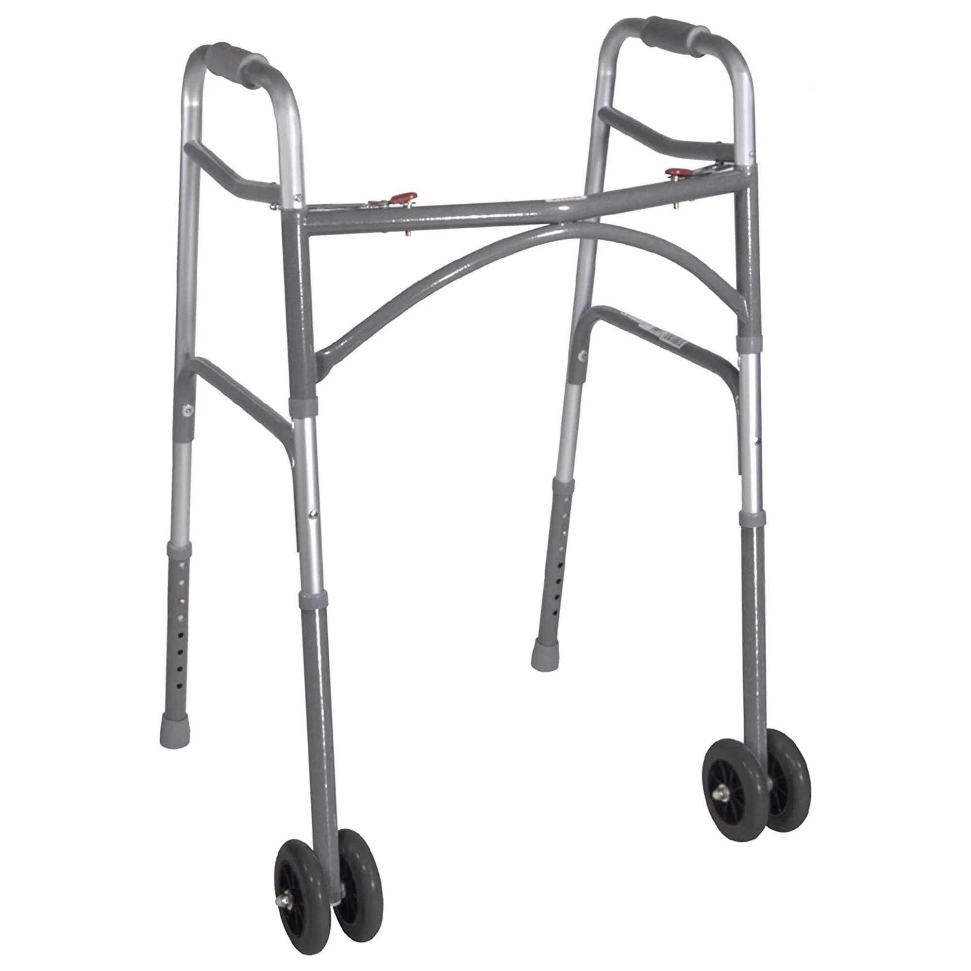 Drive DeVilbiss Healthcare McKesson Bariatric Folding Walker w/ Wheels, Height Adjusts from 32 to 39 Inches