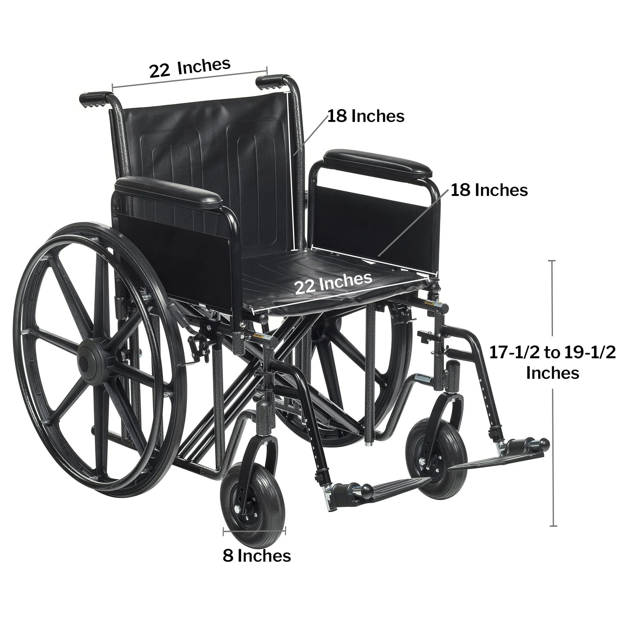 McKesson Brand McKesson Bariatric Wheelchair, 22-Inch Seat Width - Image 2