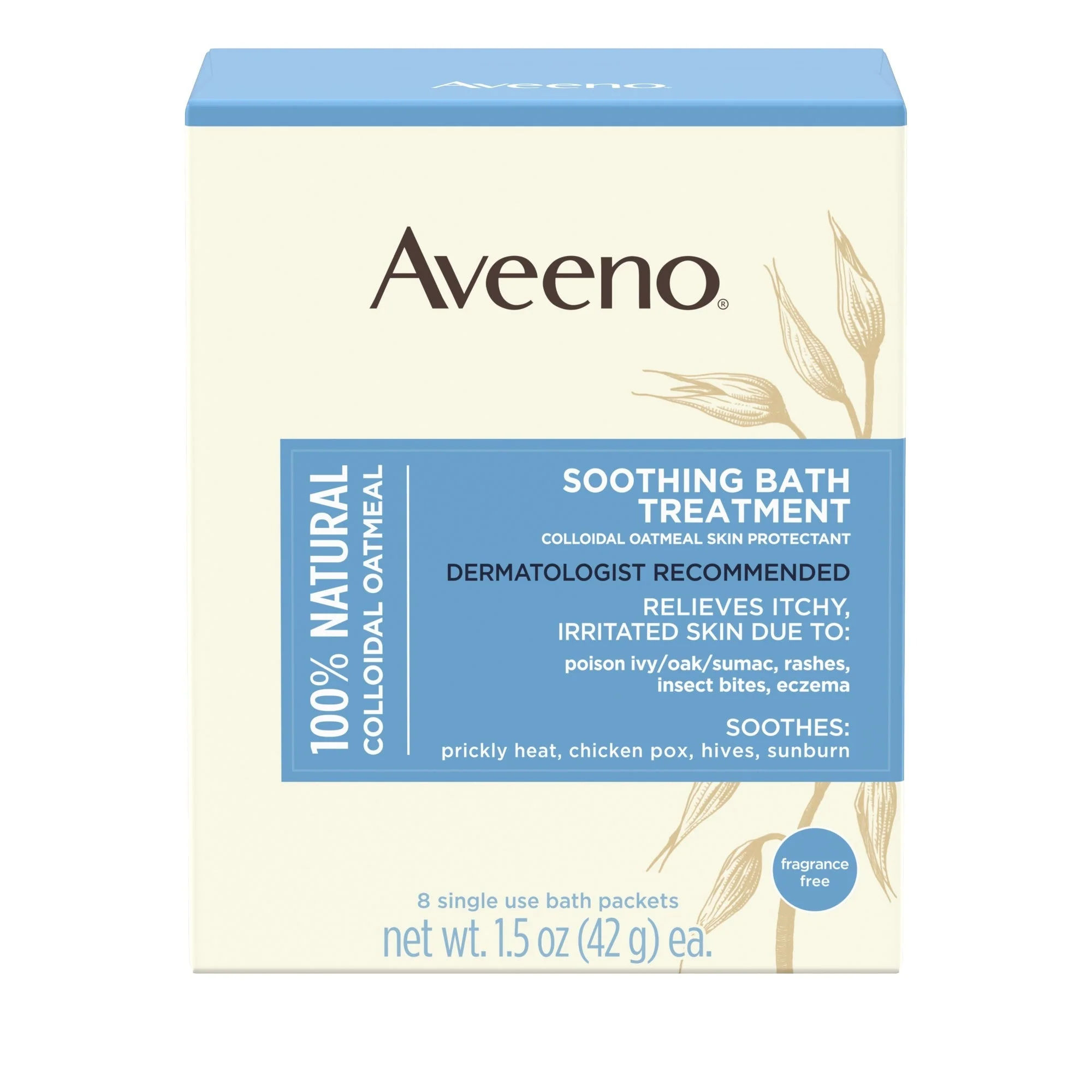 Kenvue Brands LLC Aveeno Soothing Bath Treatment Packets Fragrance Free (192/CS) - Image 2