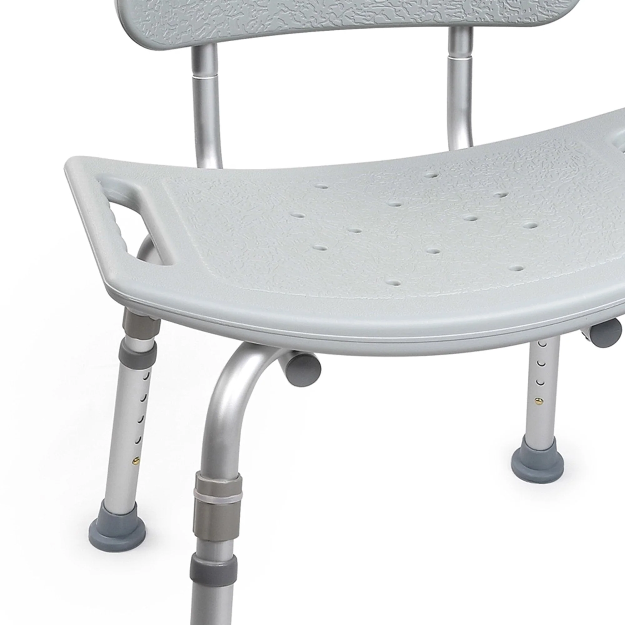 McKesson Brand McKesson Removable Back Aluminum Bath Bench, 15.5 – 19.5 Inch, Gray (4/CS) - Image 3