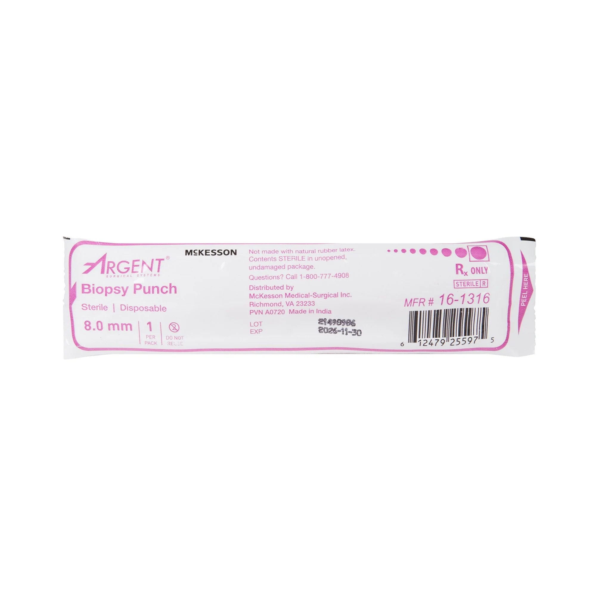 McKesson Brand McKesson Argent Disposable Biopsy Punches, 8.0 mm (100/CS) - Image 4