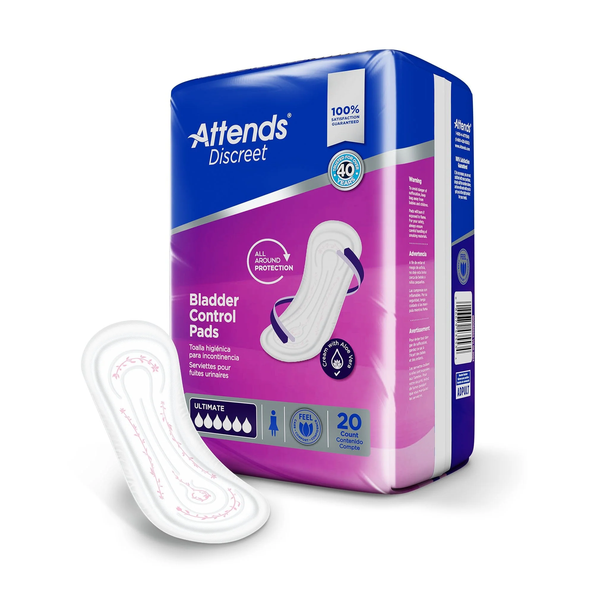 Attends Healthcare Products Attends Discreet Women's Ultimate Bladder Control Pad, 15-Inch Length (200/CS) - Image 2