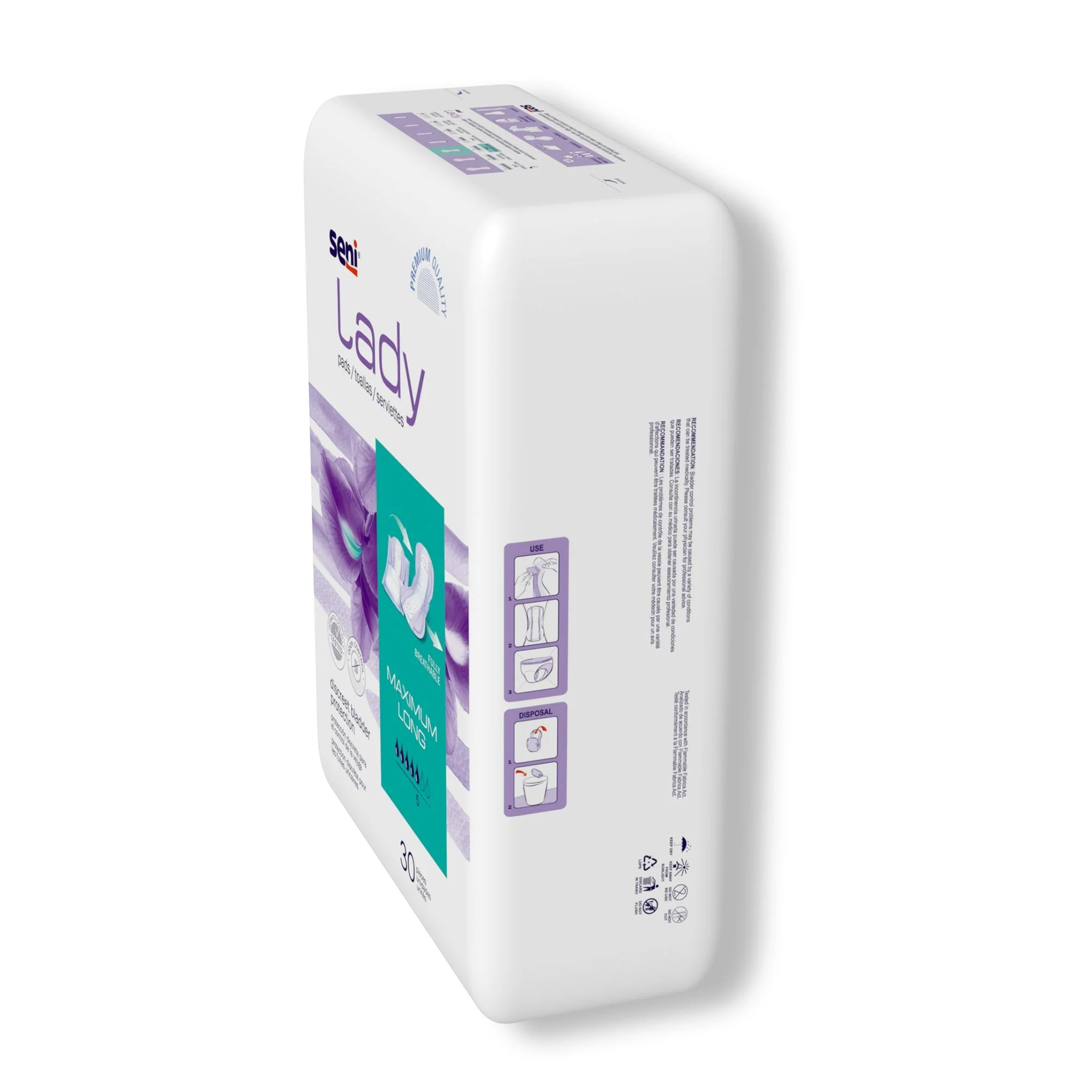 TZMO USA Inc Seni Lady Maximum Bladder Control Pads, Long (180/CS) - Image 6