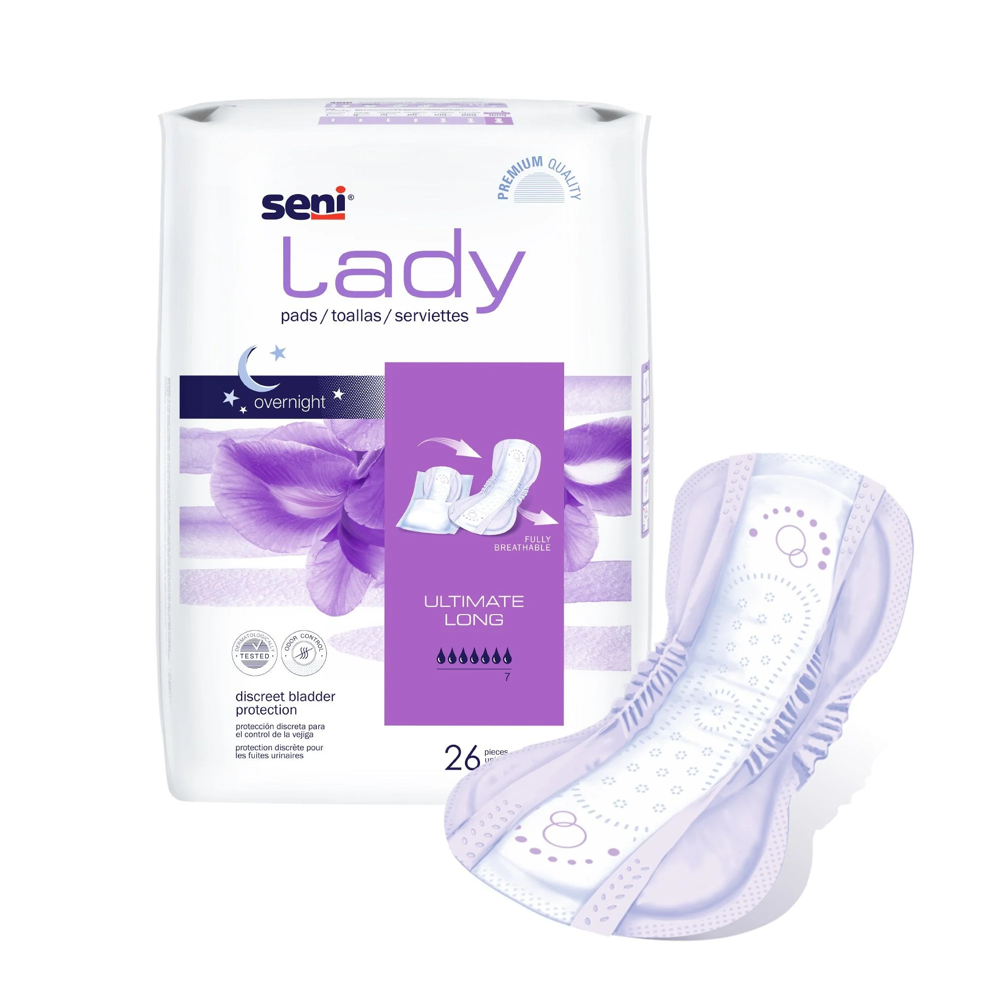 TZMO USA Inc Seni Lady Ultimate Absorbency Bladder Control Pads, Long (208/CS) - Image 4