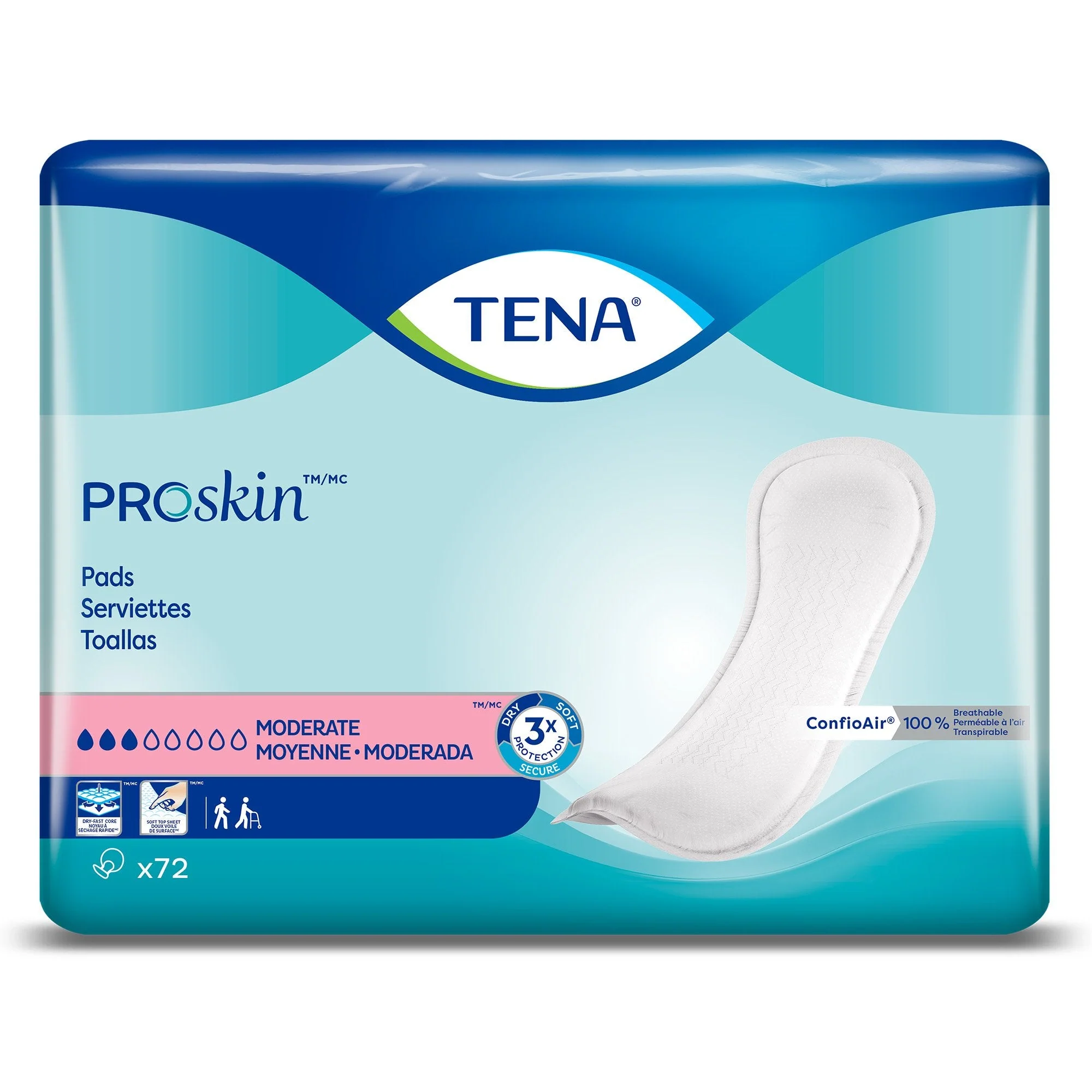 Essity HMS North America Inc TENA Bladder Control Pads, Moderate Absorbency (216/CS) - Image 2