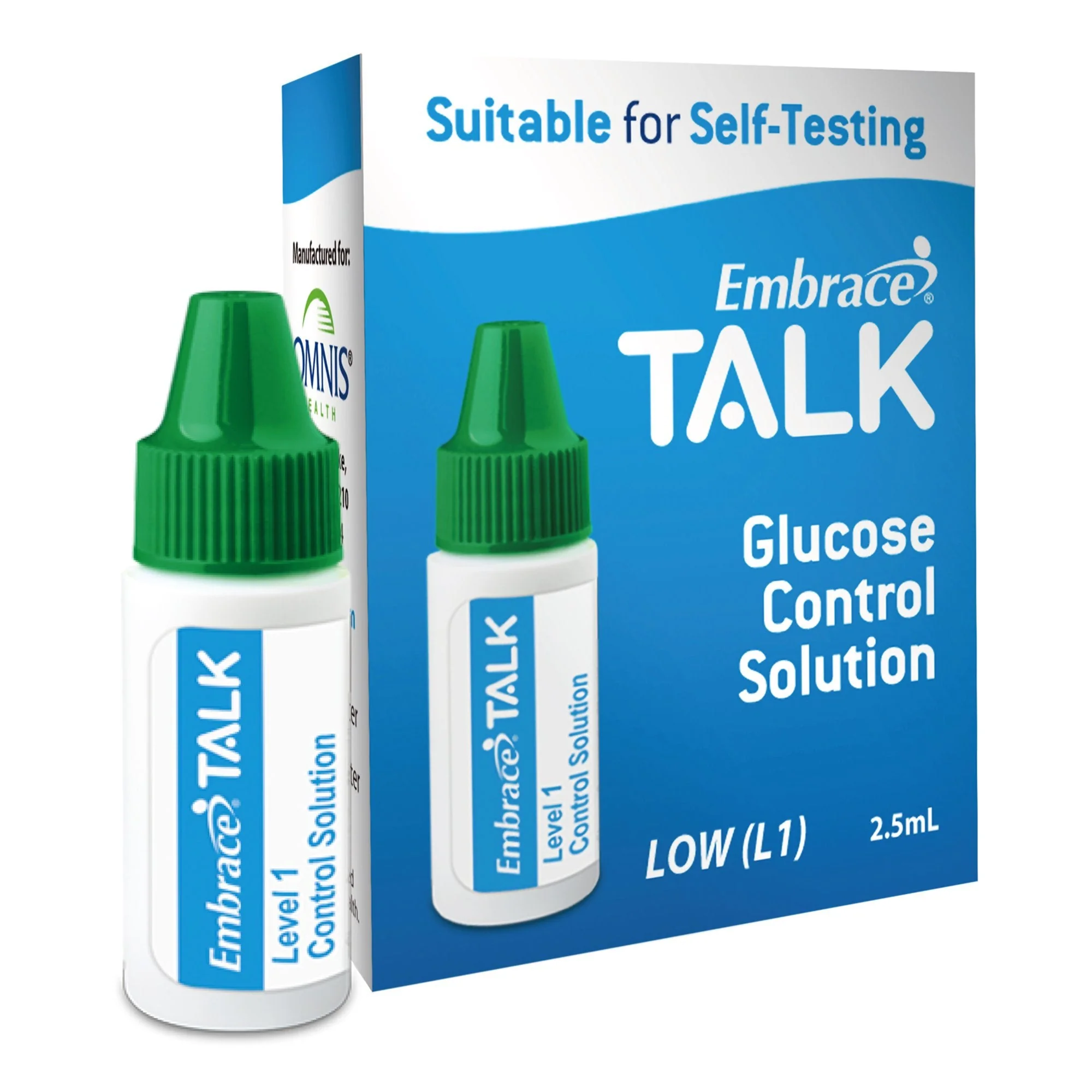 Omnis Health Embrace Talk Control Solution for use with Embrace Talk Blood Glucose Monitor