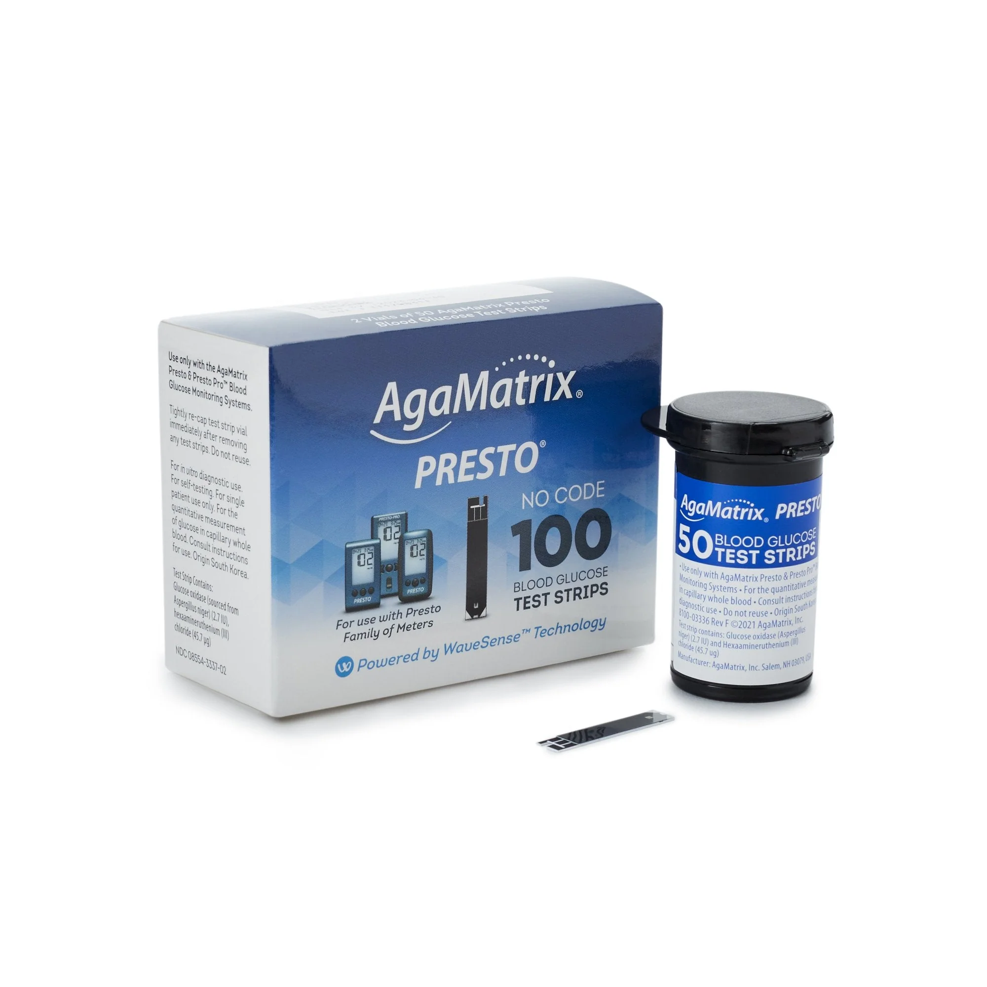 Agamatrix Wavesense Presto Blood Glucose Test Strips (12/CS)