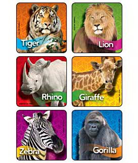 Medibadge Sticker Kids Love Stickers 90 per Box Zoo Animal Photos , Assorted 2-1/2 Inch Diameter (90/RL)