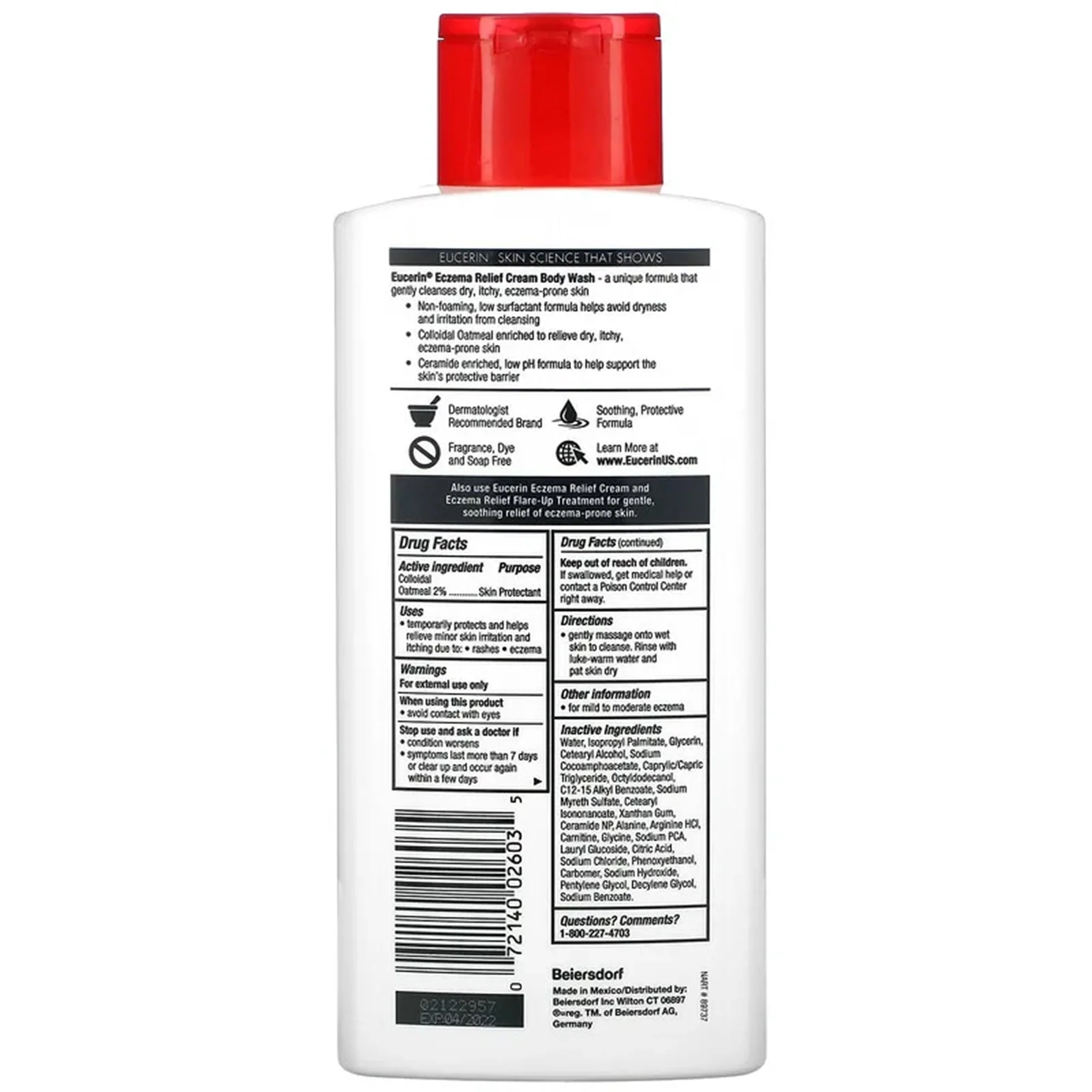 Beiersdorf Eucerin Eczema Relief Cream and Body Wash, 13.5 oz. - Image 2
