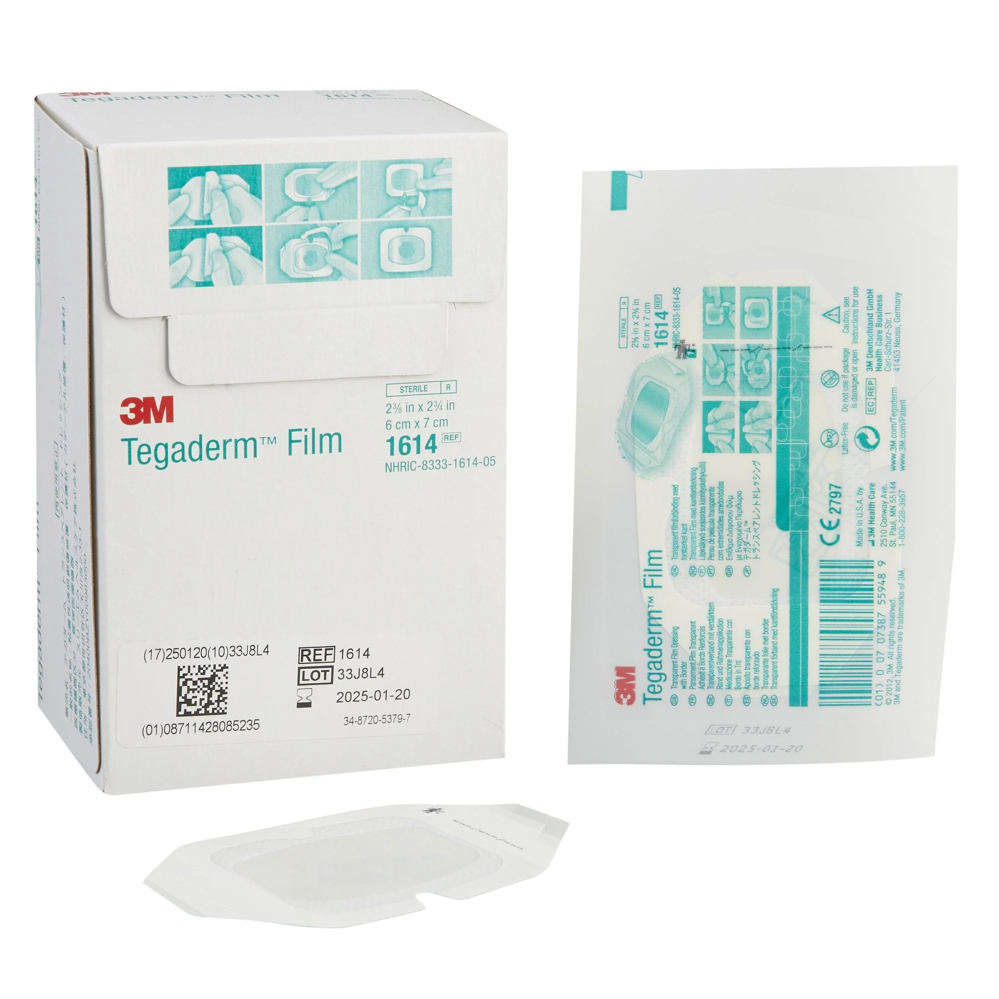 Solventum Corporation 3M Tegaderm Rectangular Transparent Sterile Film Dressing, 2-3/8 x 2-3/4 Inch (400/CS)