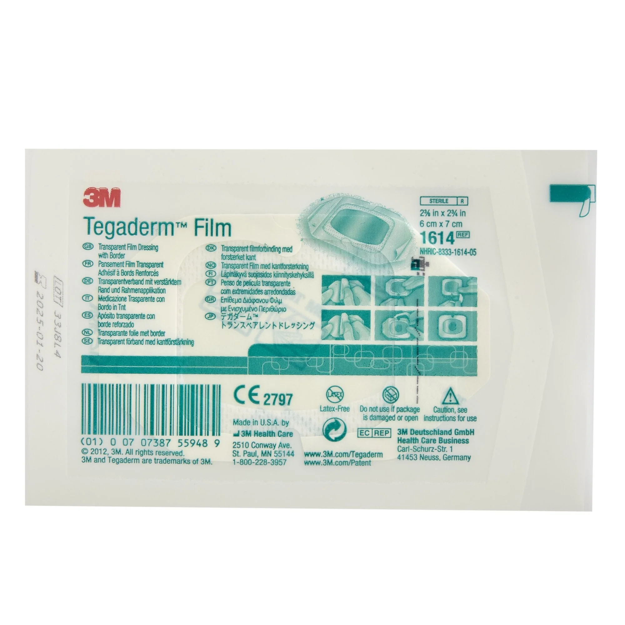 Solventum Corporation 3M Tegaderm Rectangular Transparent Sterile Film Dressing, 2-3/8 x 2-3/4 Inch (400/CS) - Image 3