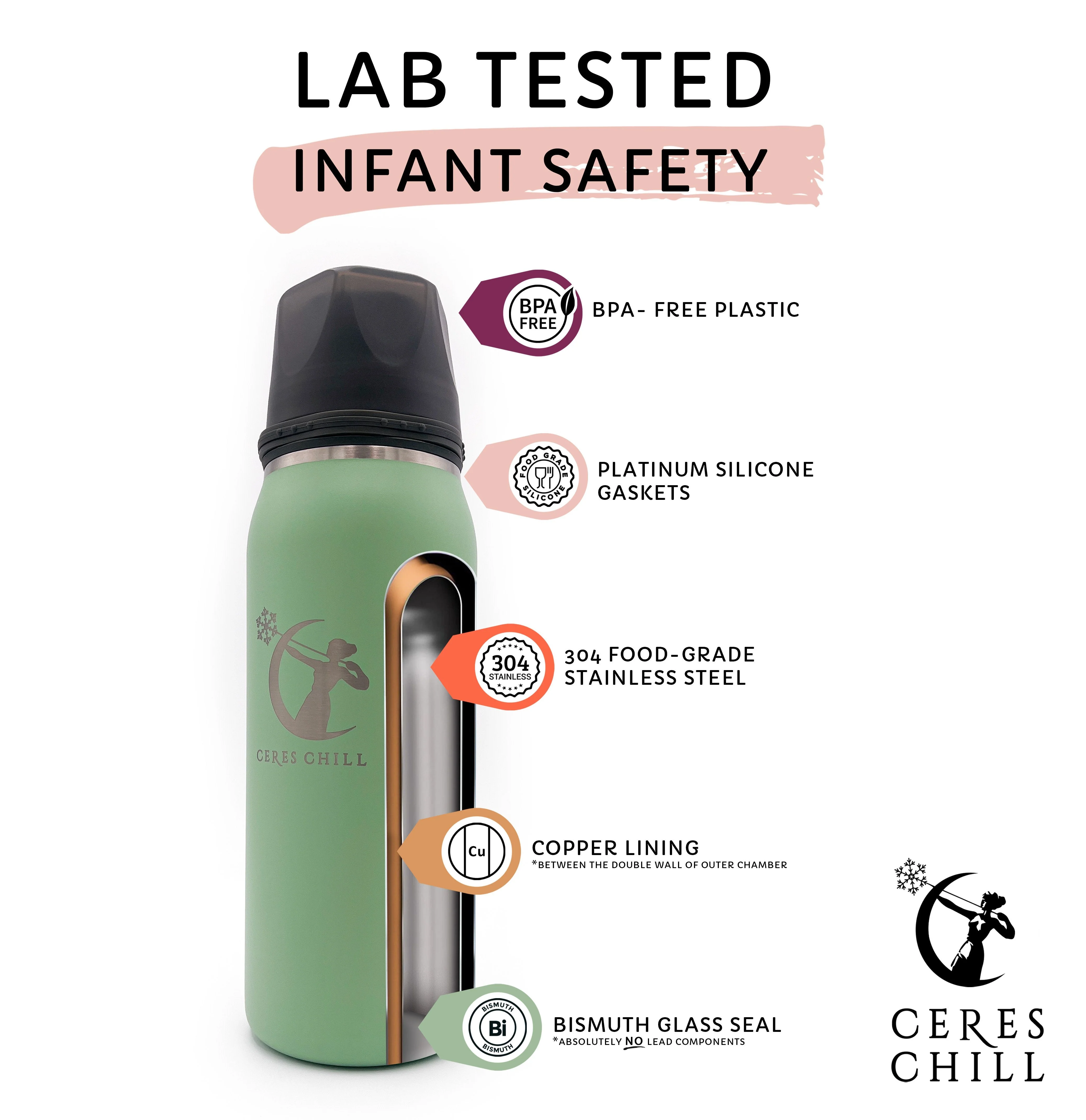Ceres Chill Co Ceres Chill OG Stainless Steel Breast Milk Chiller Container, Lavender (12/CS) - Image 3