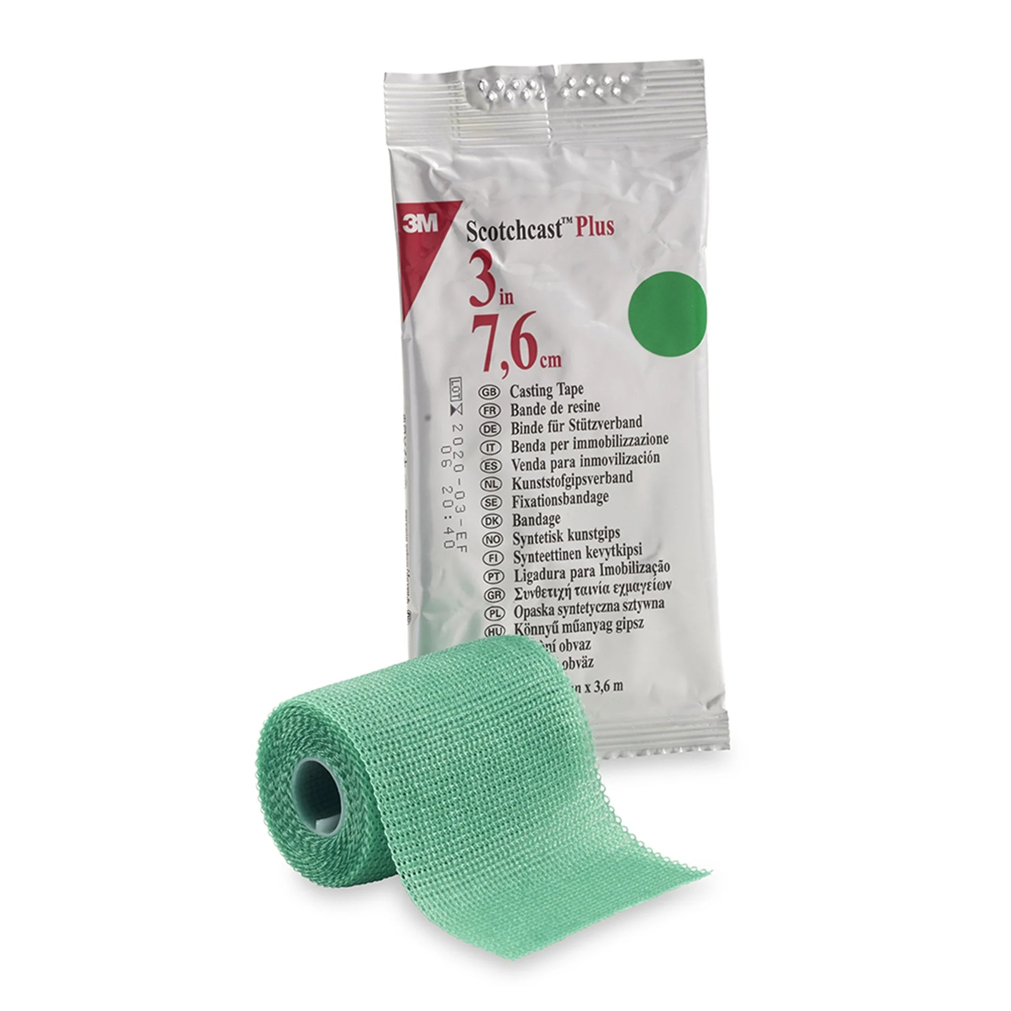 Solventum Corporation 3M Scotchcast Plus Green Cast Tape, 3 Inch x 4 Yard (10/CS)