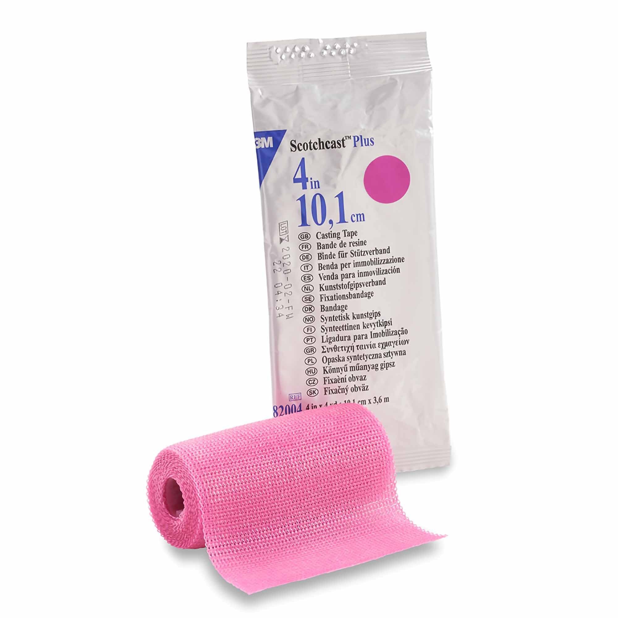 Solventum Corporation 3M Scotchcast Plus Bright Pink Cast Tape, 4 Inch x 4 Yard (10/CS)