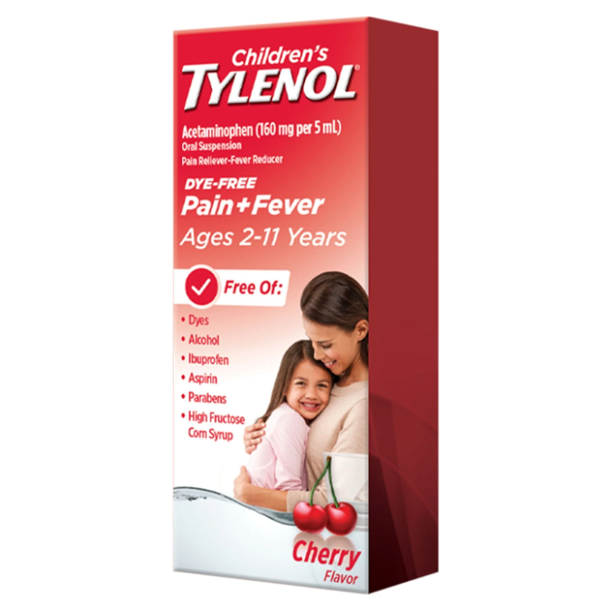 Kenvue Brands LLC Tylenol Children's Pain + Fever Oral Suspension, Cherry Flavor - Image 2