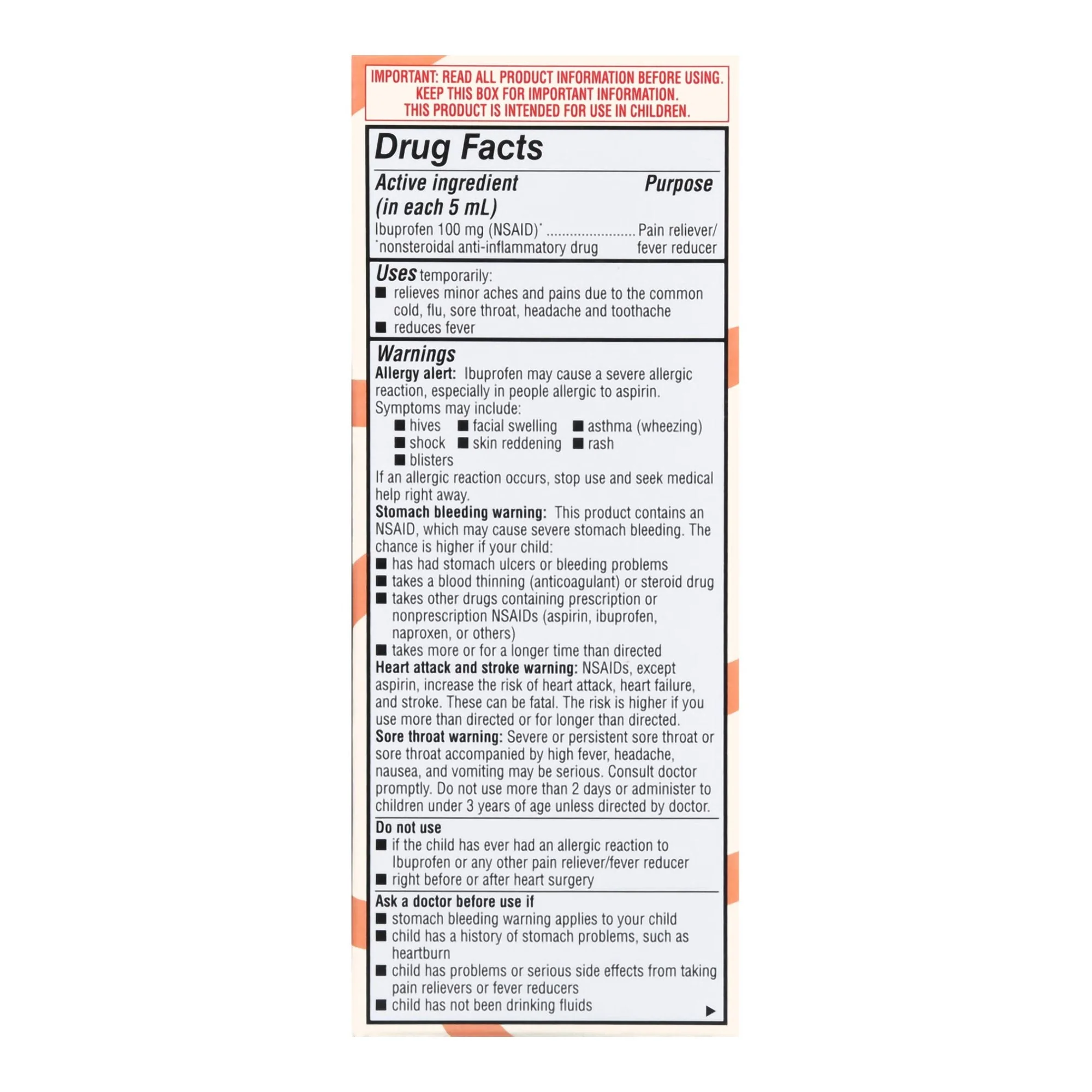 McKesson Brand Foster & Thrive Children's Ibuprofen Oral Suspension Grape - Image 3
