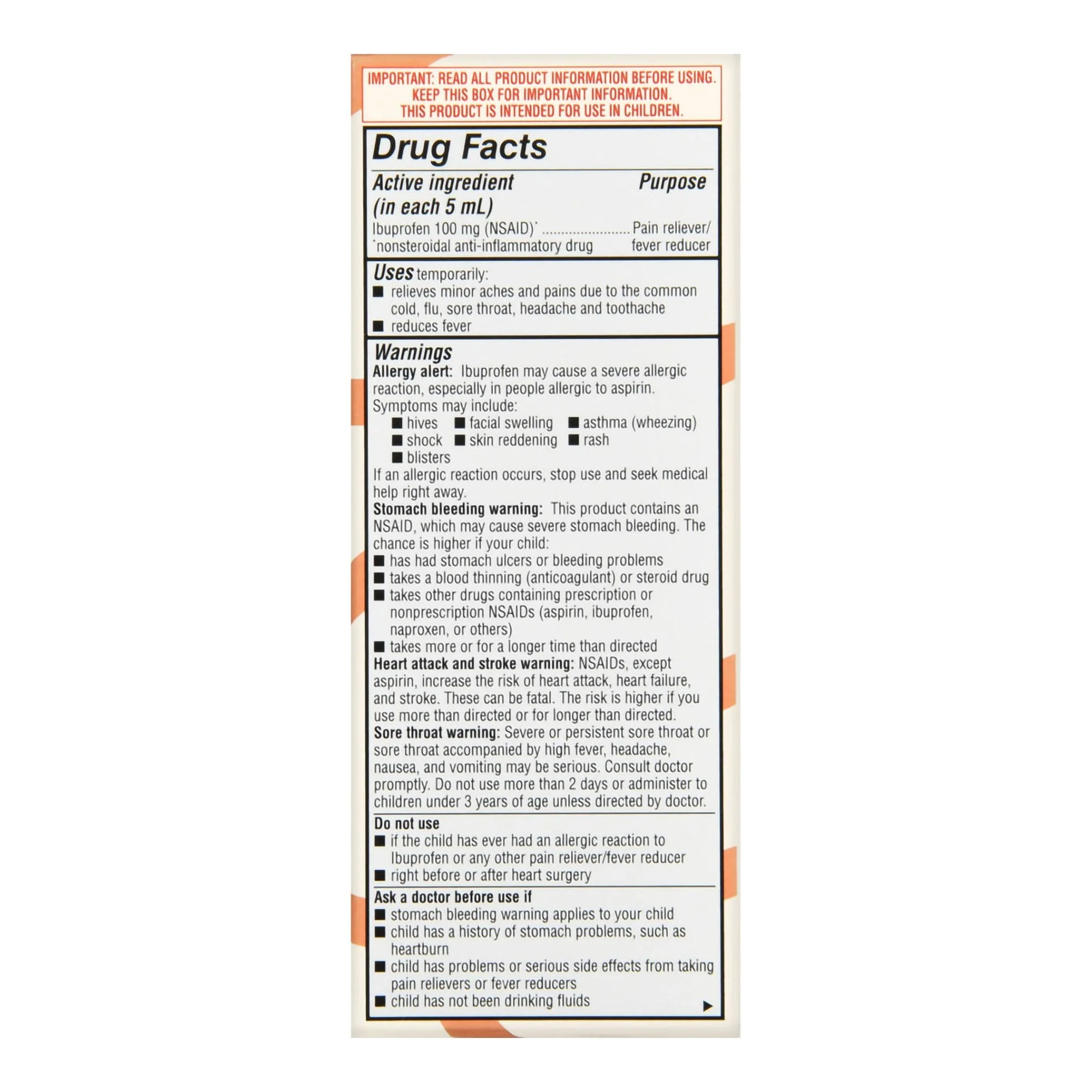McKesson Brand Foster & Thrive Children's Ibuprofen Oral Suspension, Original Berry, 4 ounces - Image 2