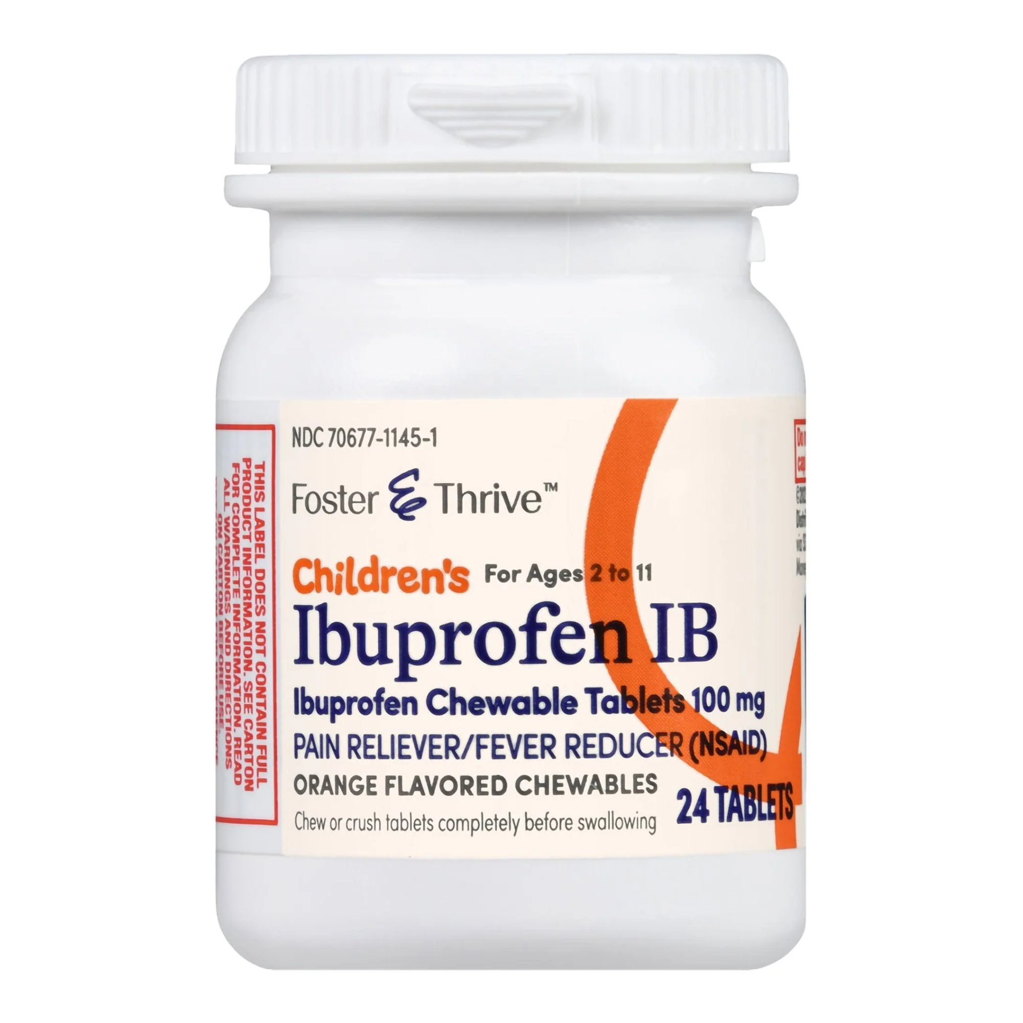 McKesson Brand Foster & Thrive Children's Ibuprofen IB Chewable Tablets 100 mg Orange - Image 2