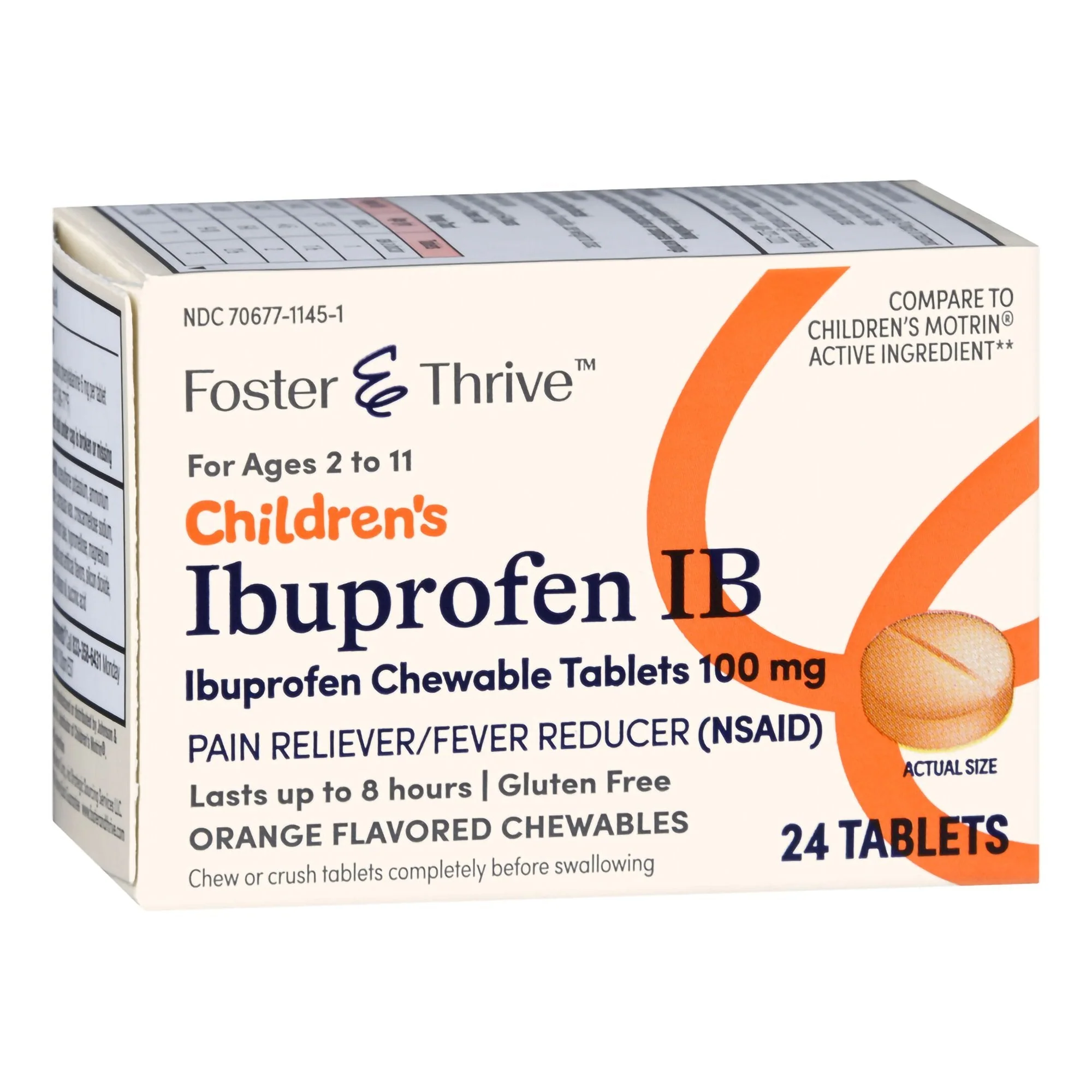 McKesson Brand Foster & Thrive Children's Ibuprofen IB Chewable Tablets 100 mg Orange - Image 6