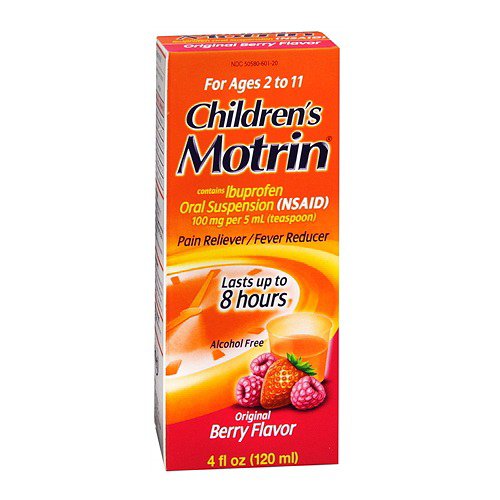 J & J Sales Children's Motrin Ibuprofen Children's Pain Relief, Berry Flavor