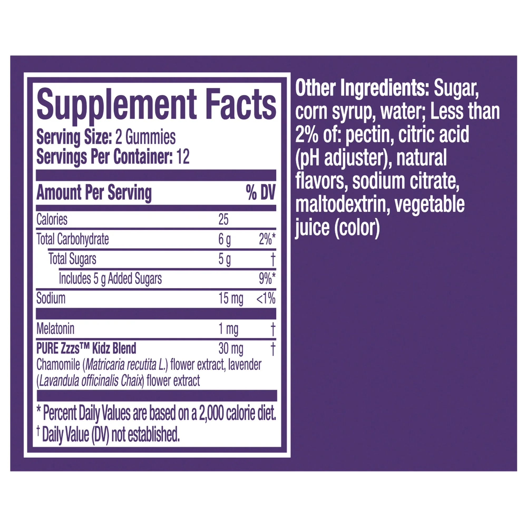 Procter & Gamble Vicks Pure Zzzs Kidz Gummies, Natural Berry Flavor - Image 2
