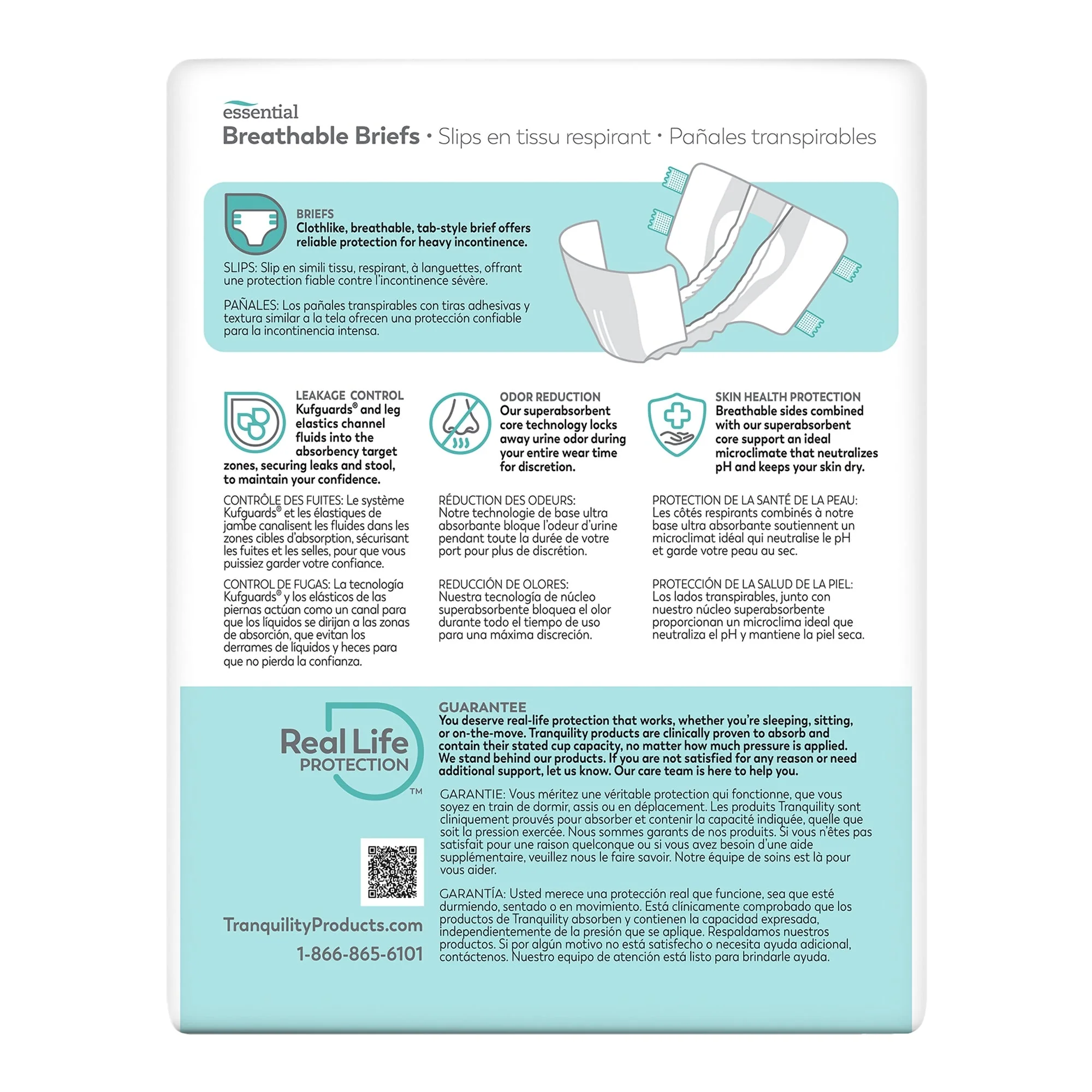 Principle Business Enterprises Tranquility Essential Heavy Incontinence Brief, Medium (96/CS) - Image 2