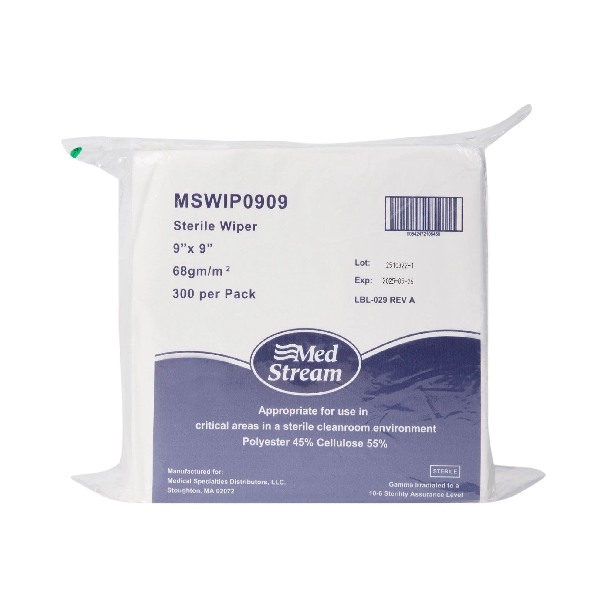 McKesson Brand McKesson Cleanroom Low Lint Wipes, 9 x 9 Inch (3600/CS)